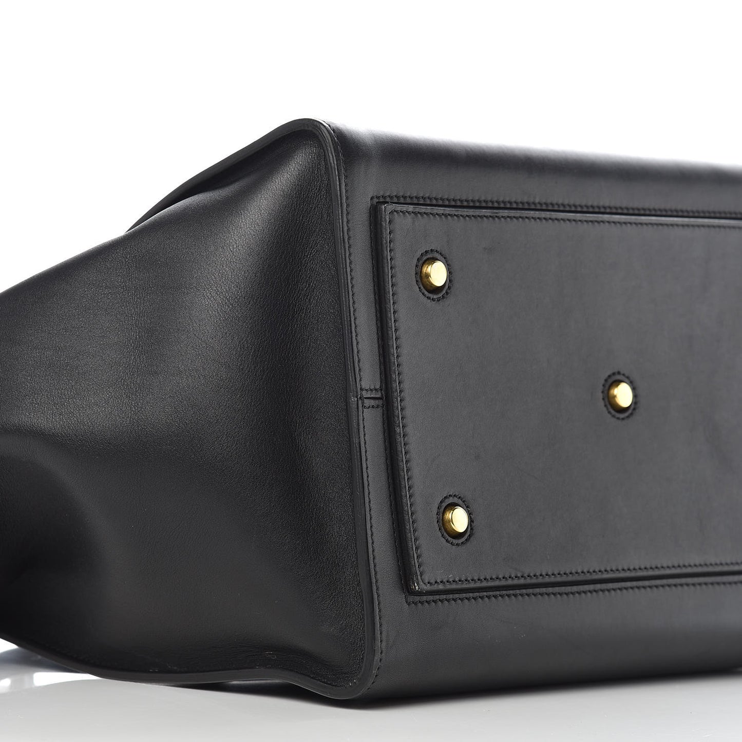 Smooth Calfskin Large Bi-Color Tie Knot Tote Black Navy