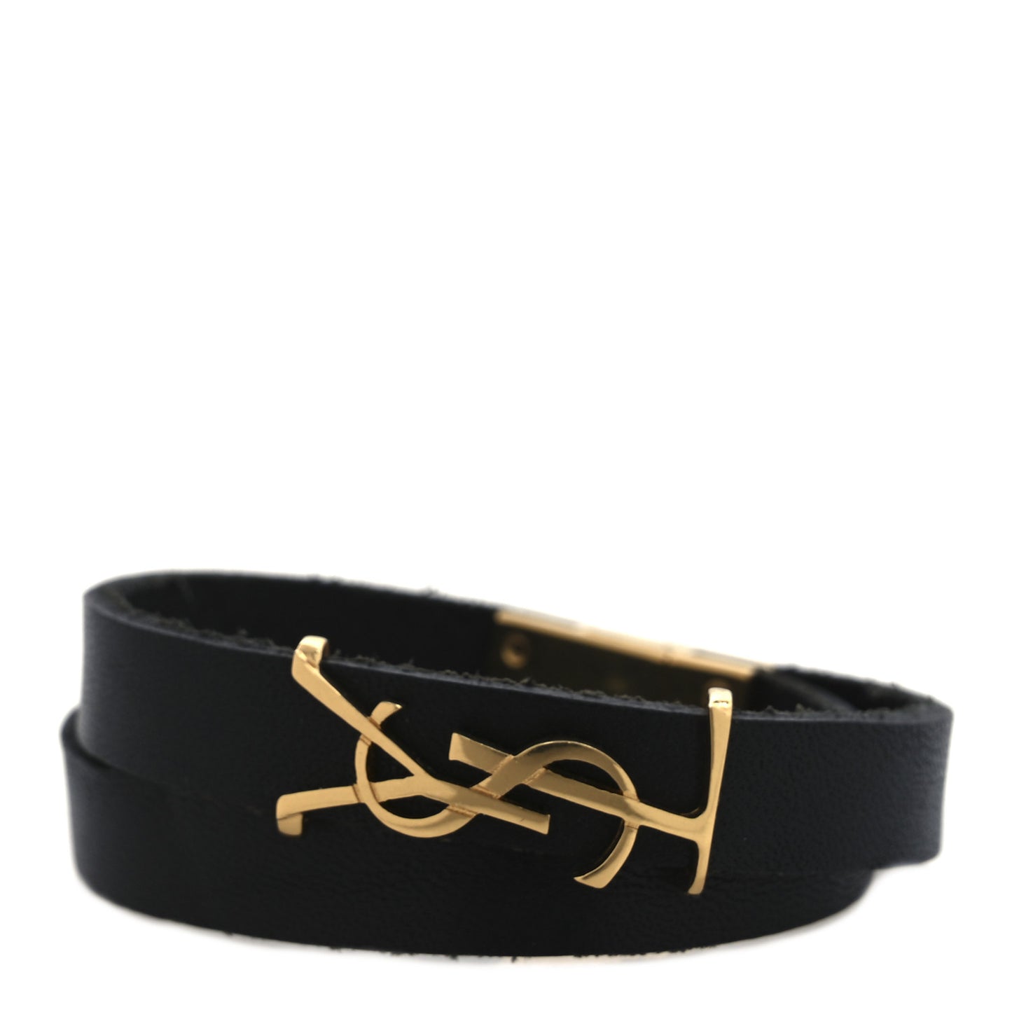 Calfskin Opyum Double Wrap Bracelet Black