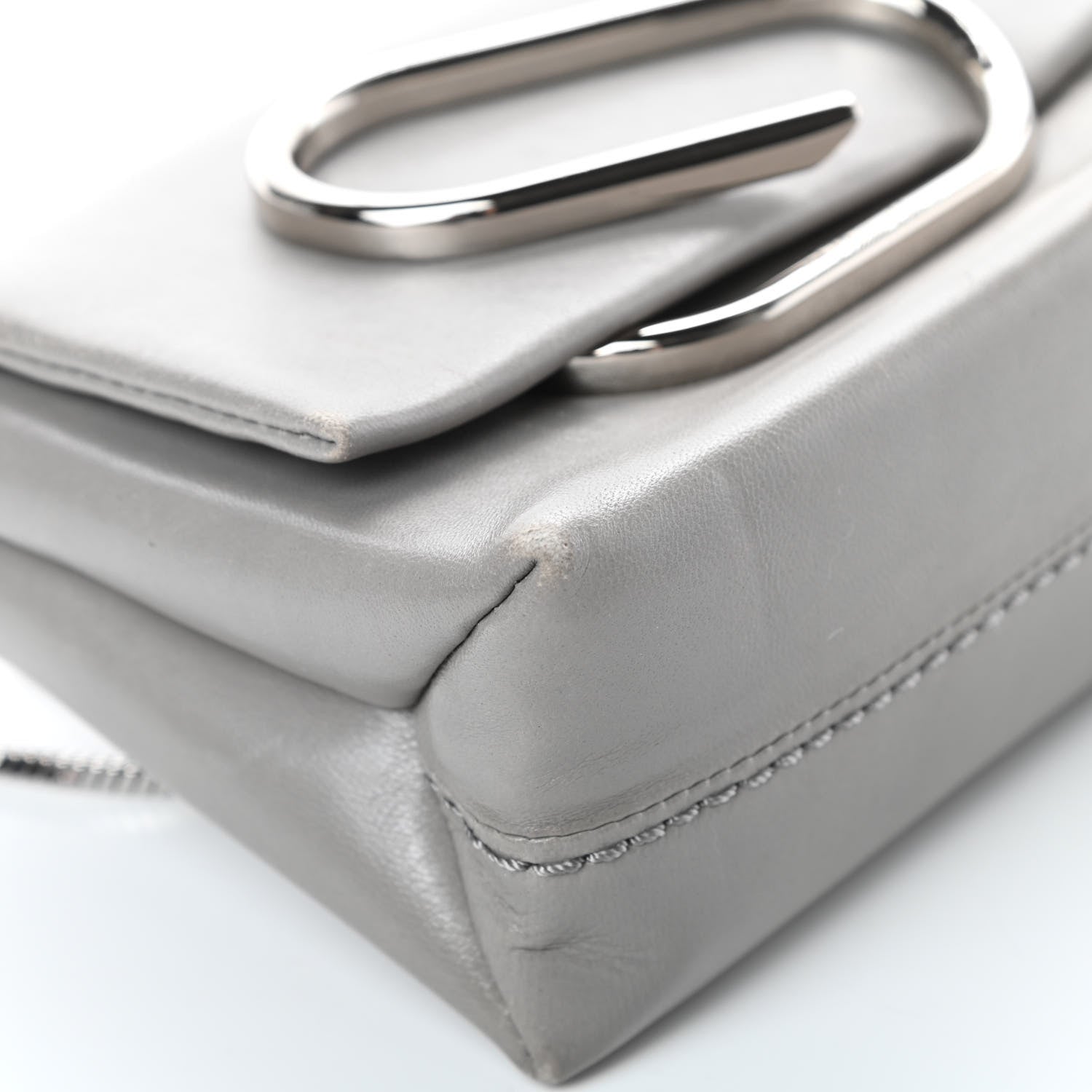 3.1 Phillip Lim Calfskin Alix Soft Flap Clutch Grey 9 of 18