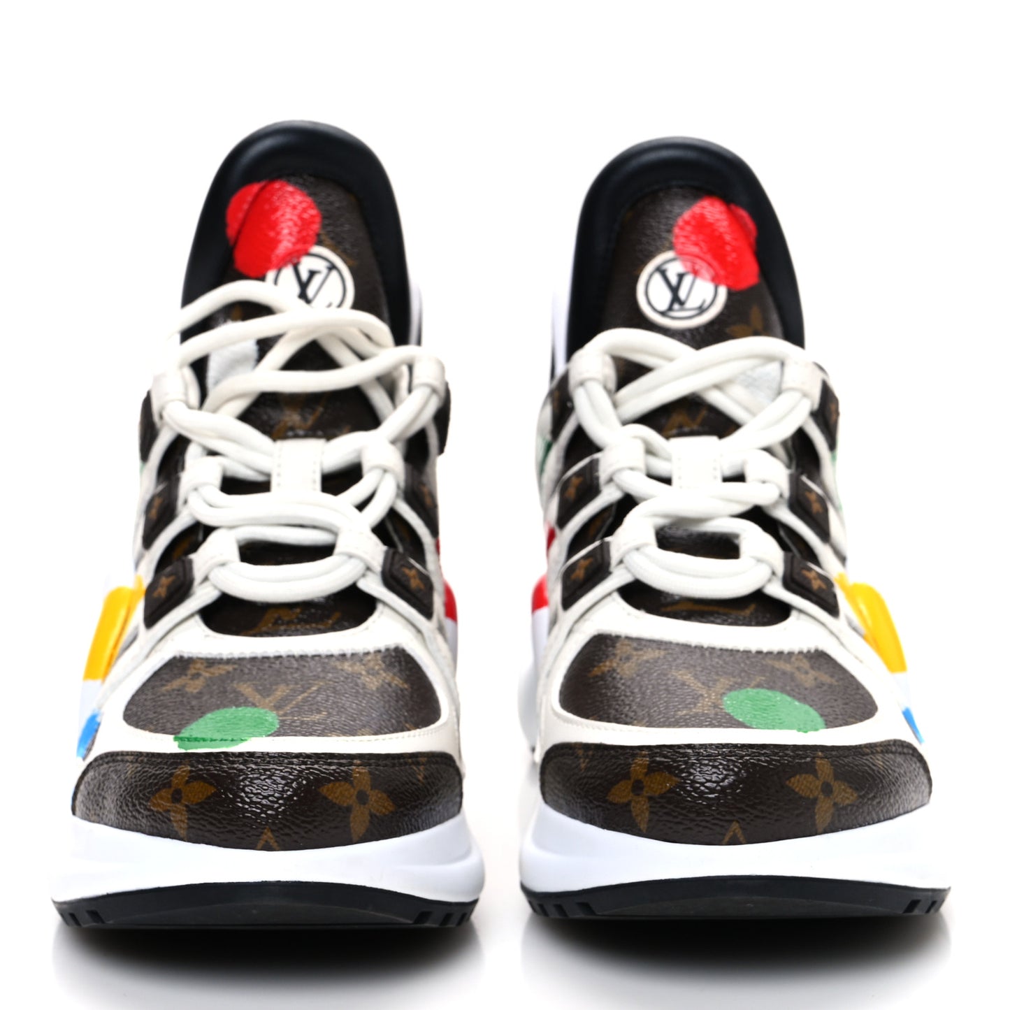 LV X YK Calfskin Monogram Dots Monogram Archlight Sneakers White