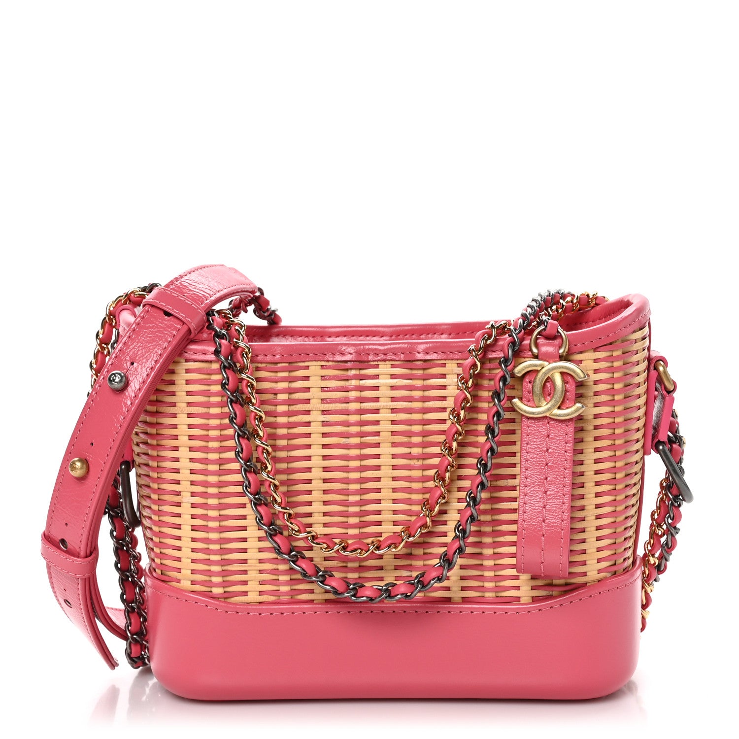 Chanel Rattan Calfskin Small Gabrielle Hobo Beige Pink 1 of 10