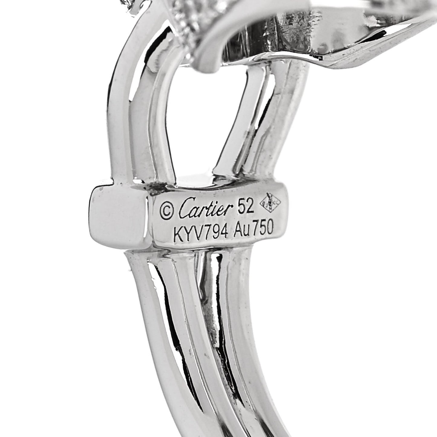 18K White Gold Diamond Emerald Black Onyx Panthere de Cartier Ring 52 6