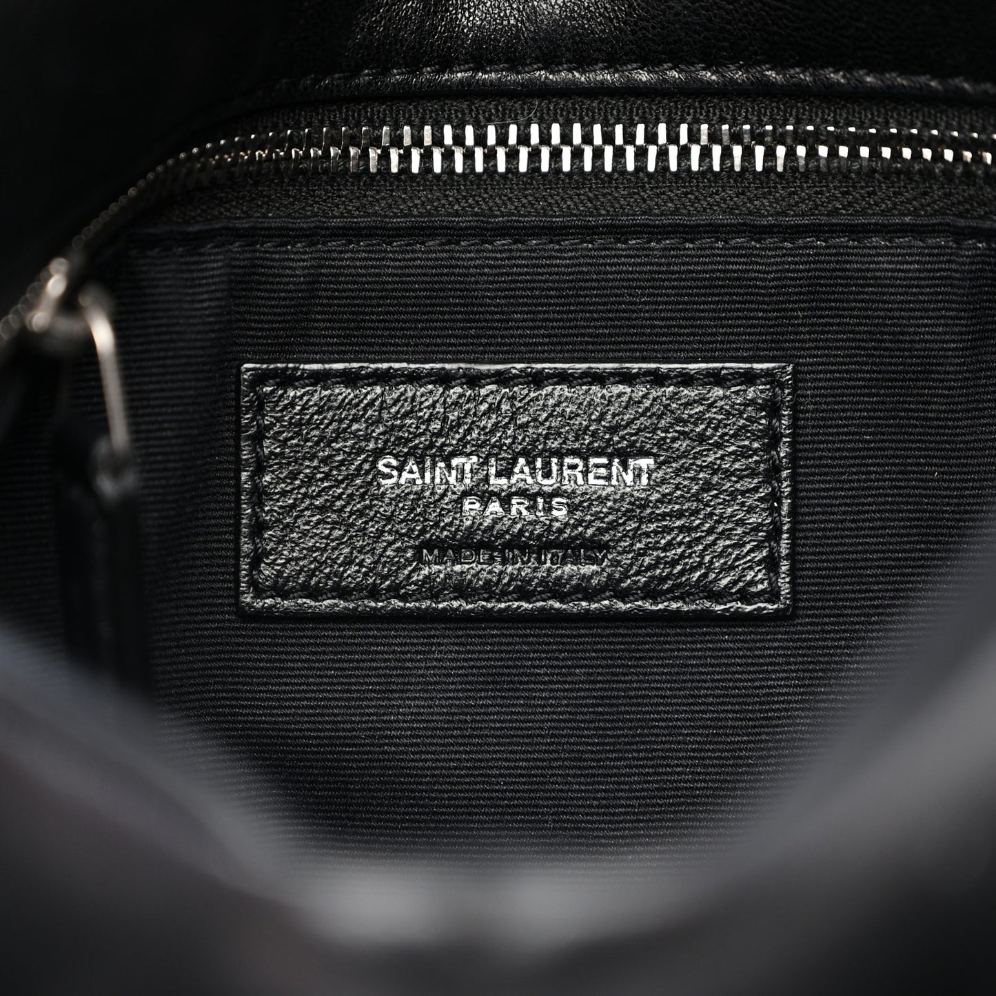 Lambskin Quilted Small Loulou Puffer Monogram Chain Satchel Black