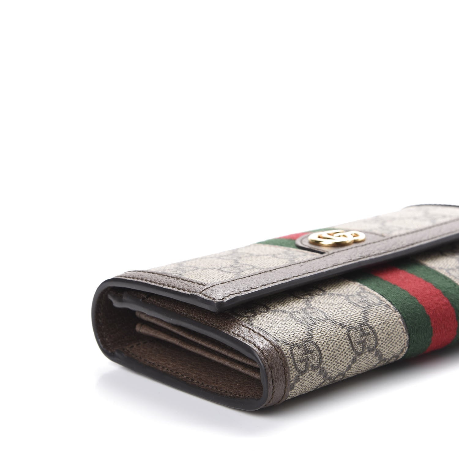 Gucci GG Supreme Monogram Web Ophidia Continental Wallet Brown 7 of 9