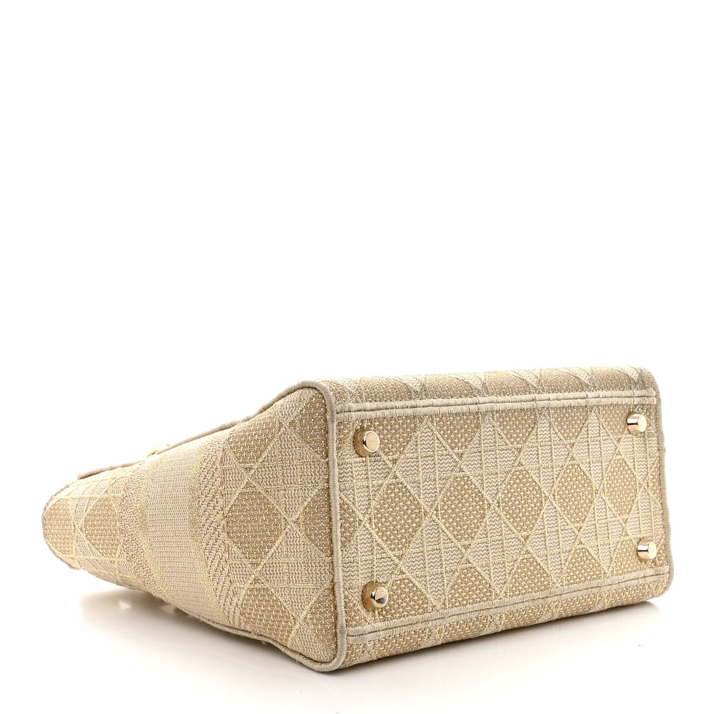 Canvas Embroidered Cannage Medium Lady D-Lite Beige