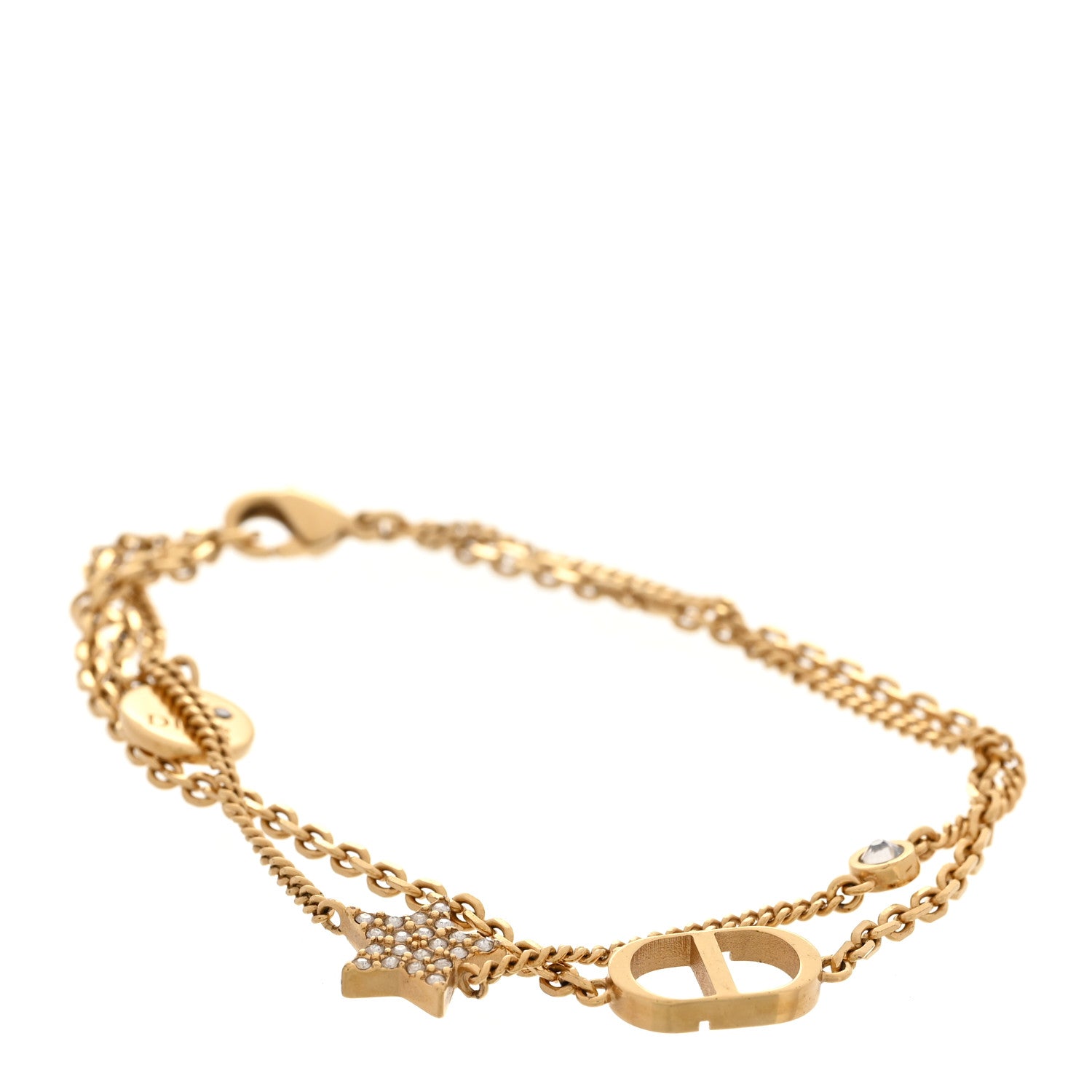 Dior CD スター ブレスレット ゴールド Christian Dior Metal Crystal CD Star Bracelet Gold 1858921