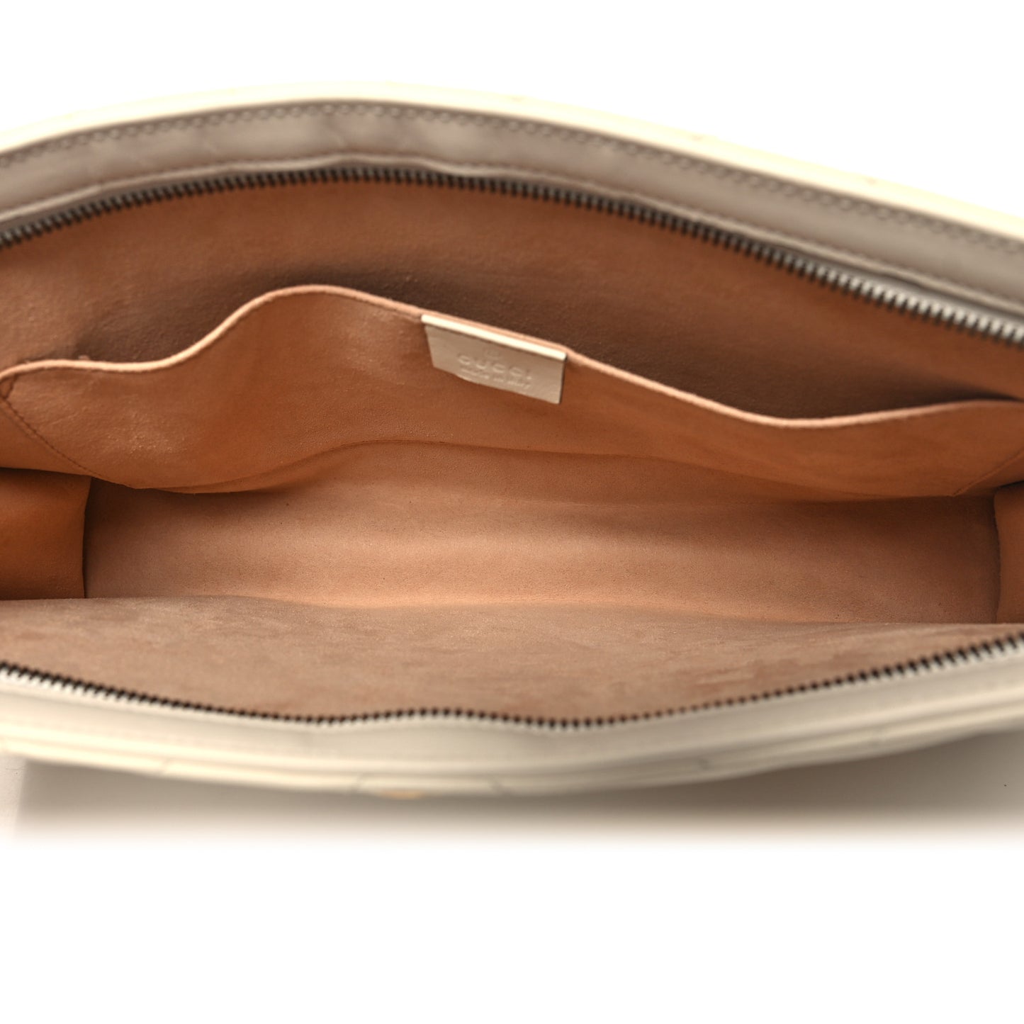Calfskin Matelasse Chevron Heart GG Marmont Clutch Mystic White