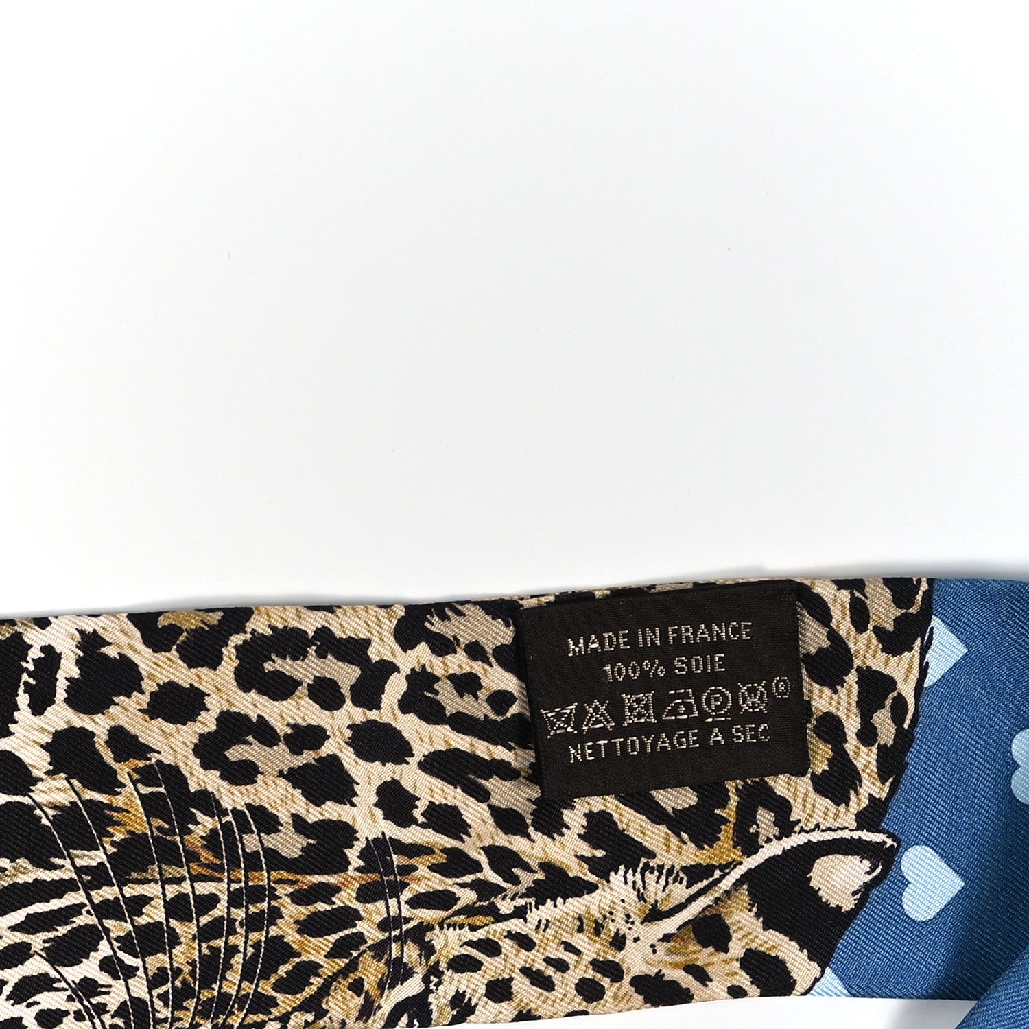 Hermes Silk Jungle Love Fringed Twilly Gris Bleuete Vert 3 of 4