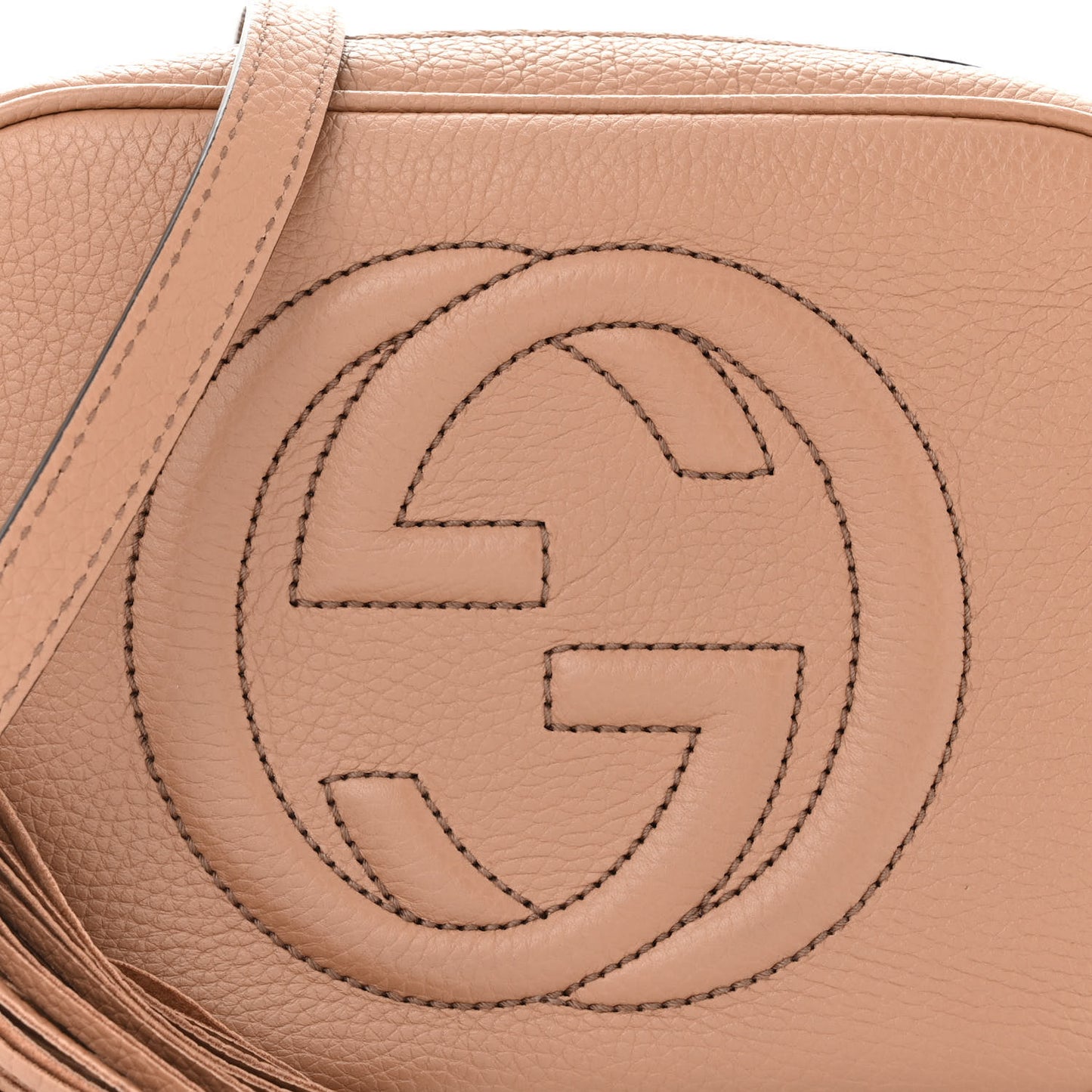 Pebbled Calfskin Small Soho Disco Bag Camelia