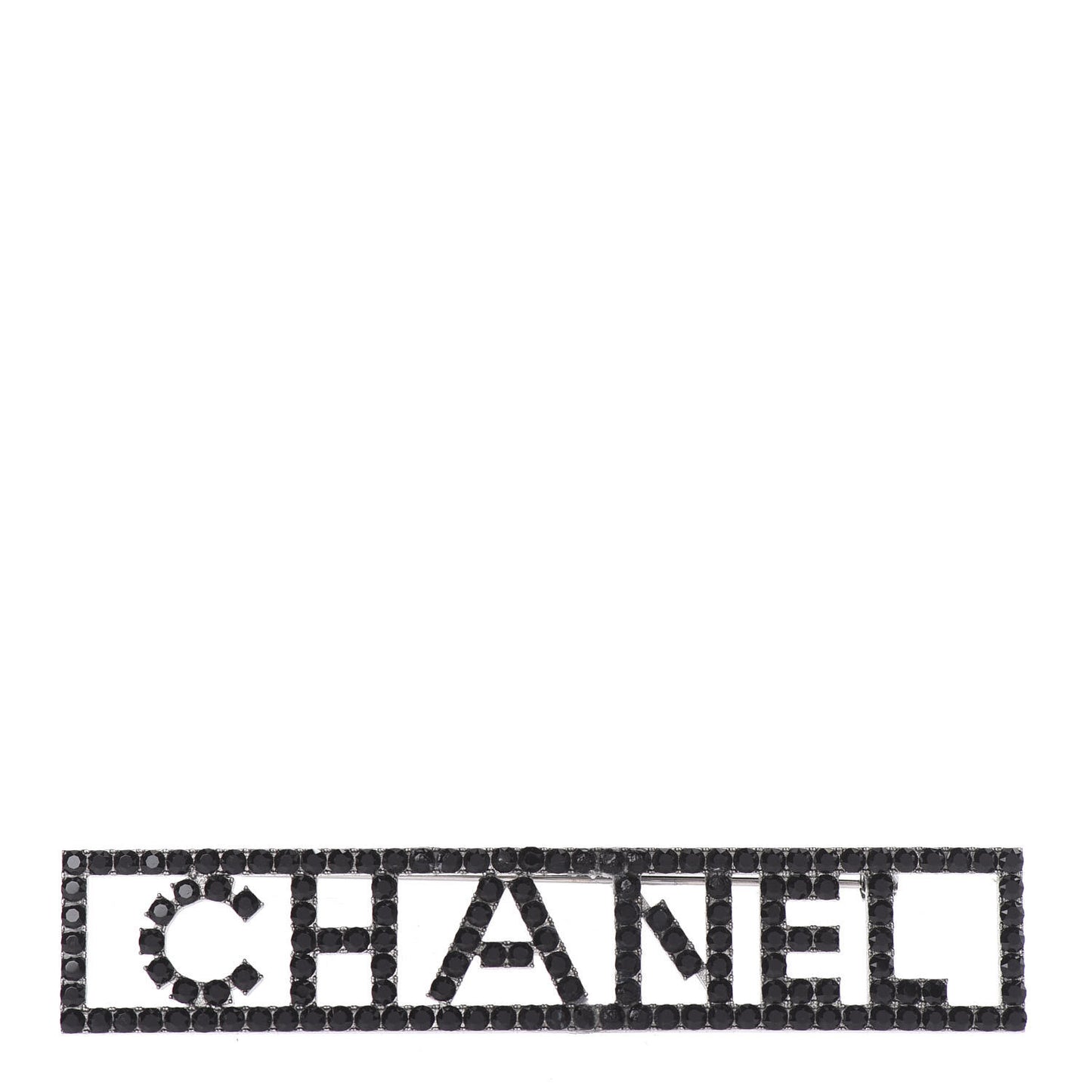 Crystal Logo Brooch Gray