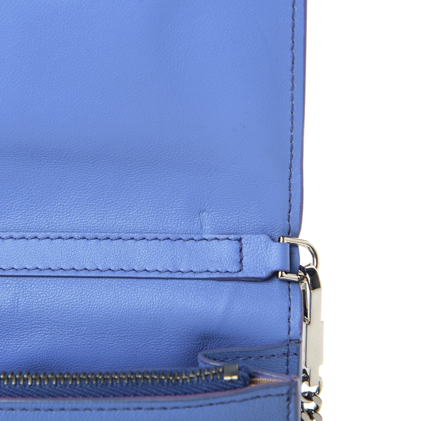 Sugar Goatskin Pandora Chain Wallet Blue