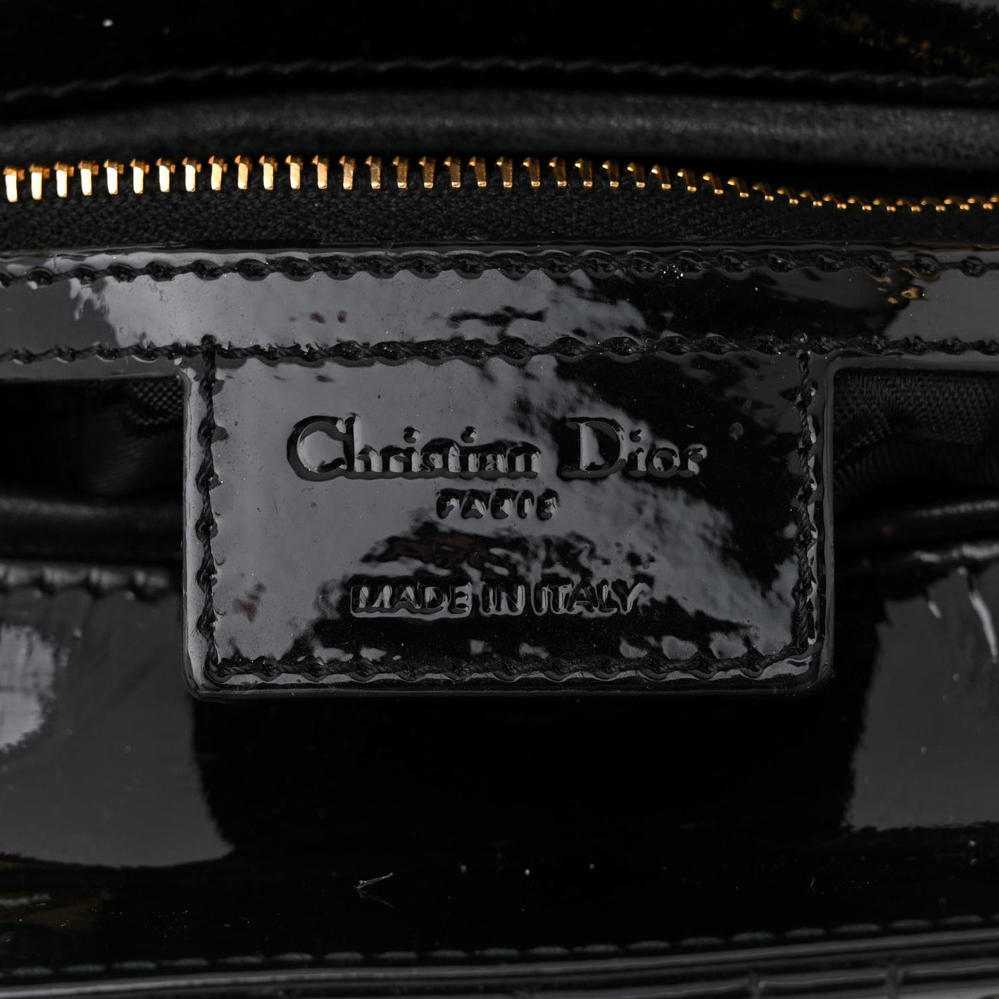 Patent Cannage Large Lady Dior Black