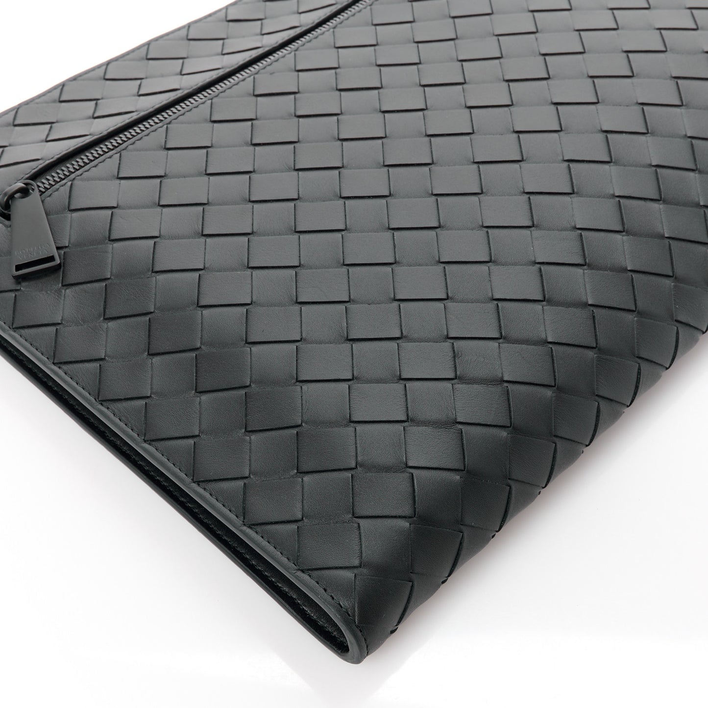 Calfskin Intrecciato Document Case Black