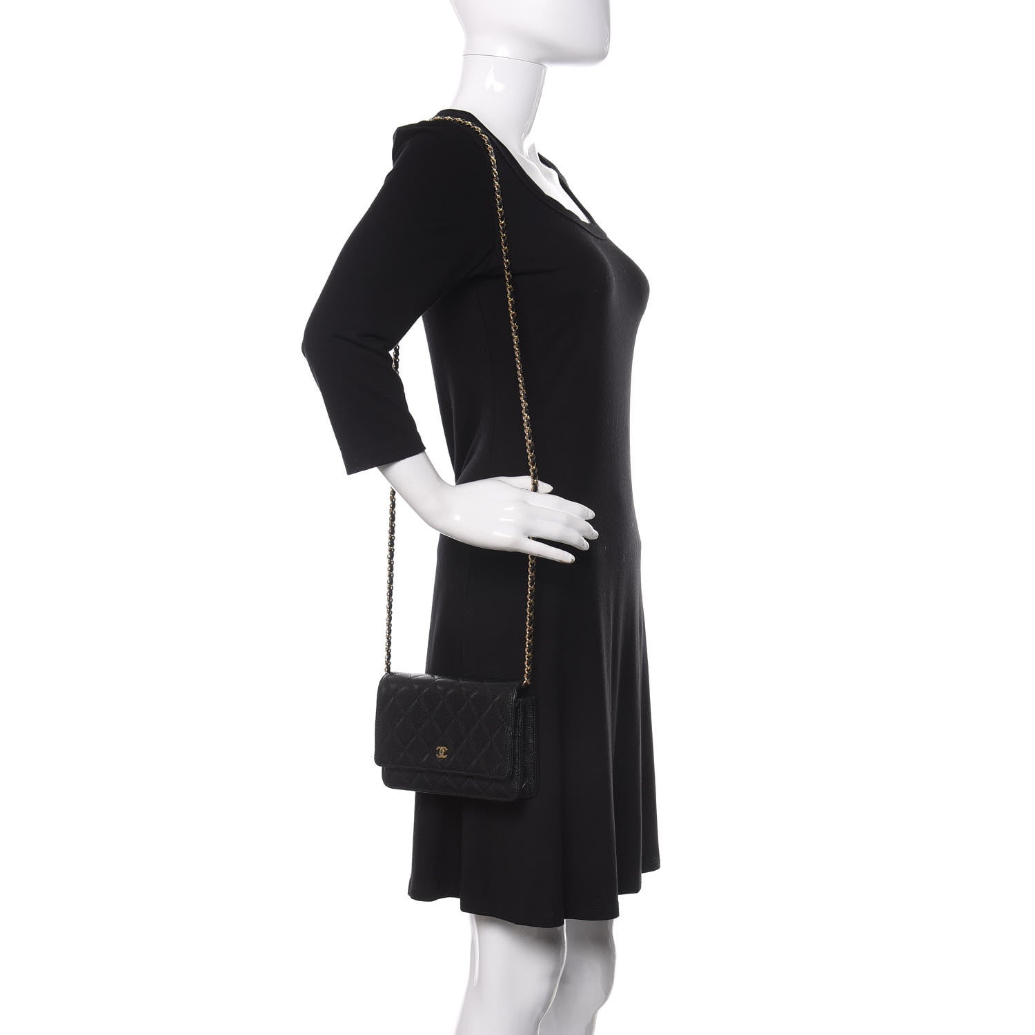 Chanel Caviar Quilted Wallet On Chain WOC Black 2 of 12