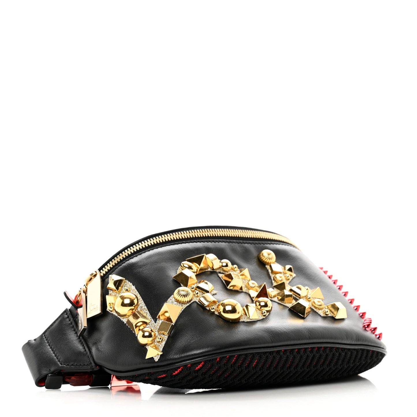 Calfskin Marie Jane Love Belt Bag Black Platine