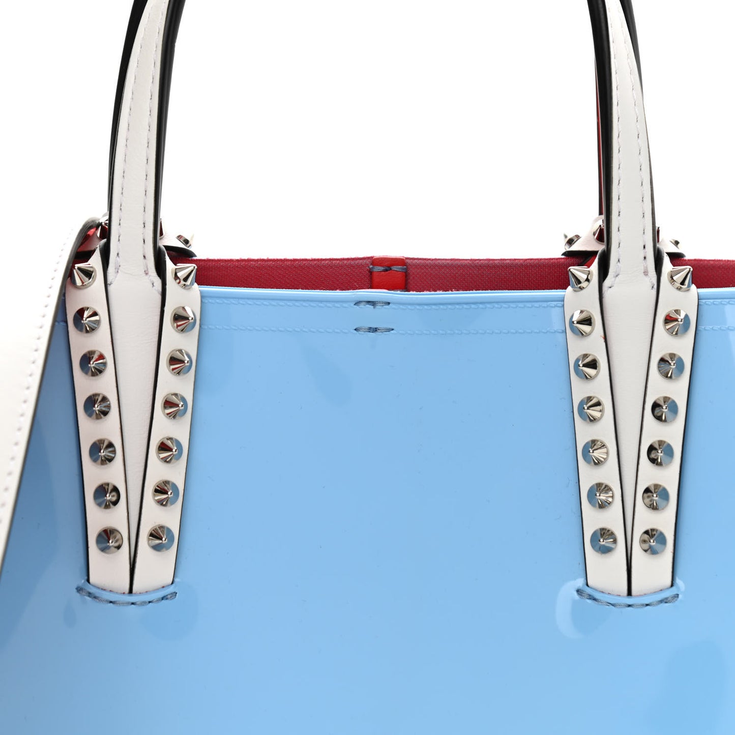 Patent Calfskin Spikes Mini East West Cabata Tote Splash