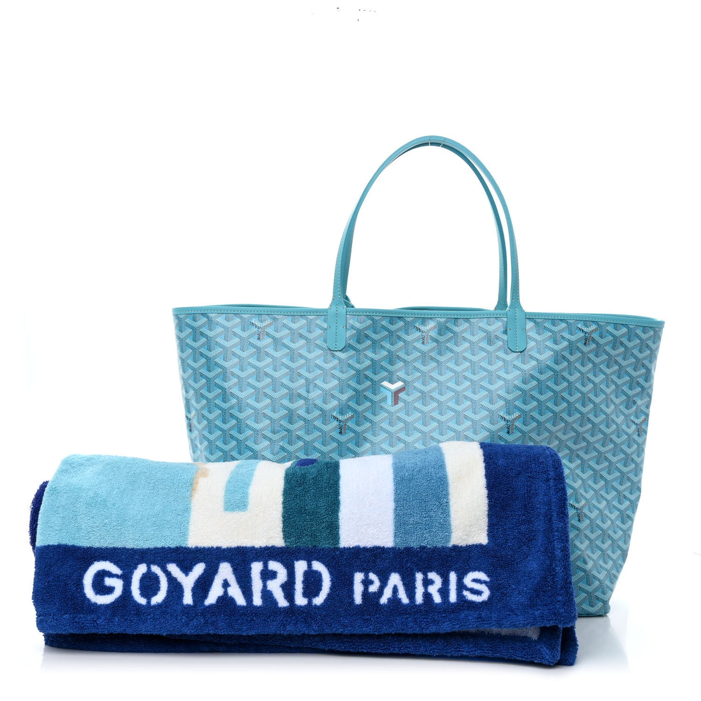 Goyardine Saint Louis GM Balise Beach Towel Set Turquoise