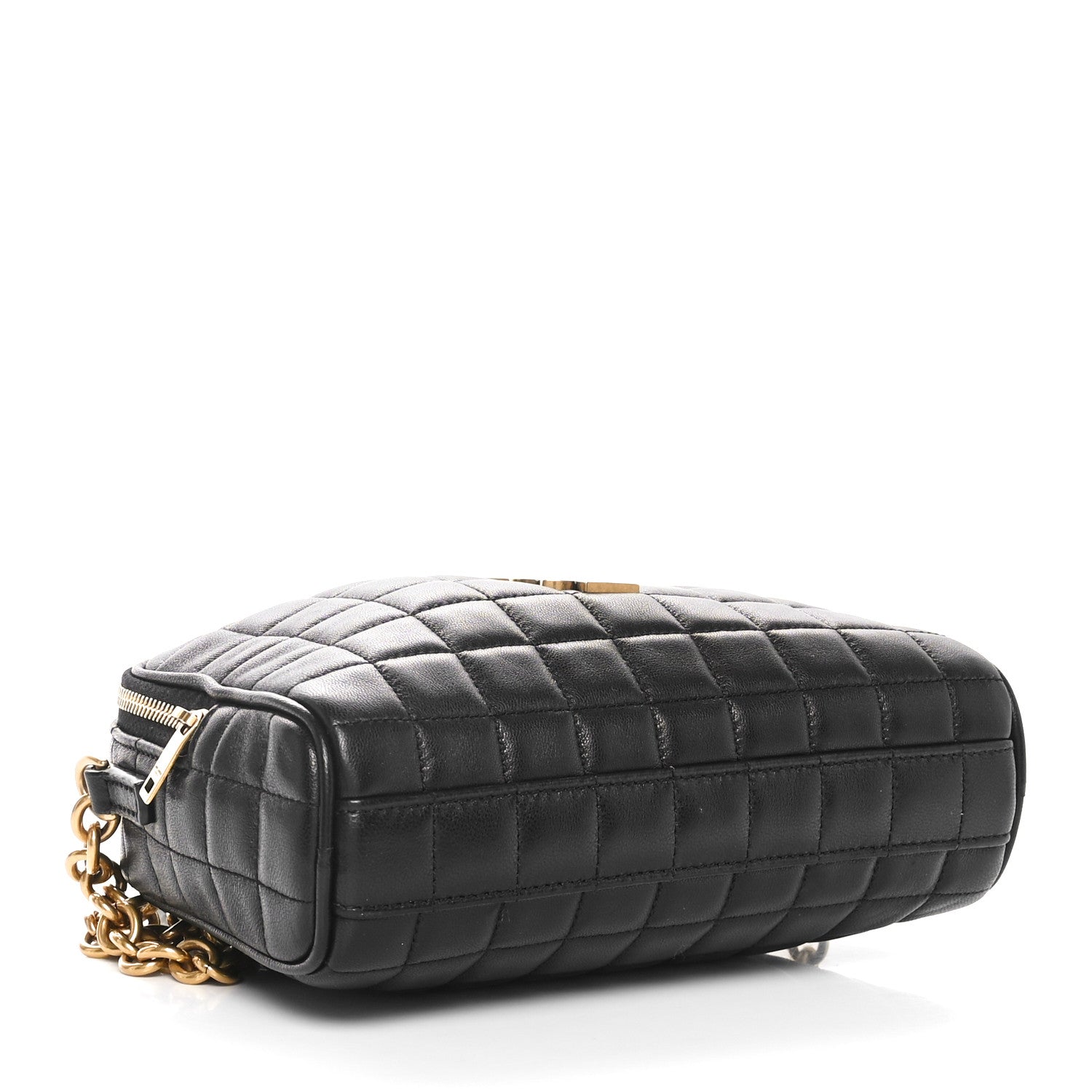 Saint Laurent Lambskin Carre Quilted Cassandre Mini Camera Bag Black 4 of 11
