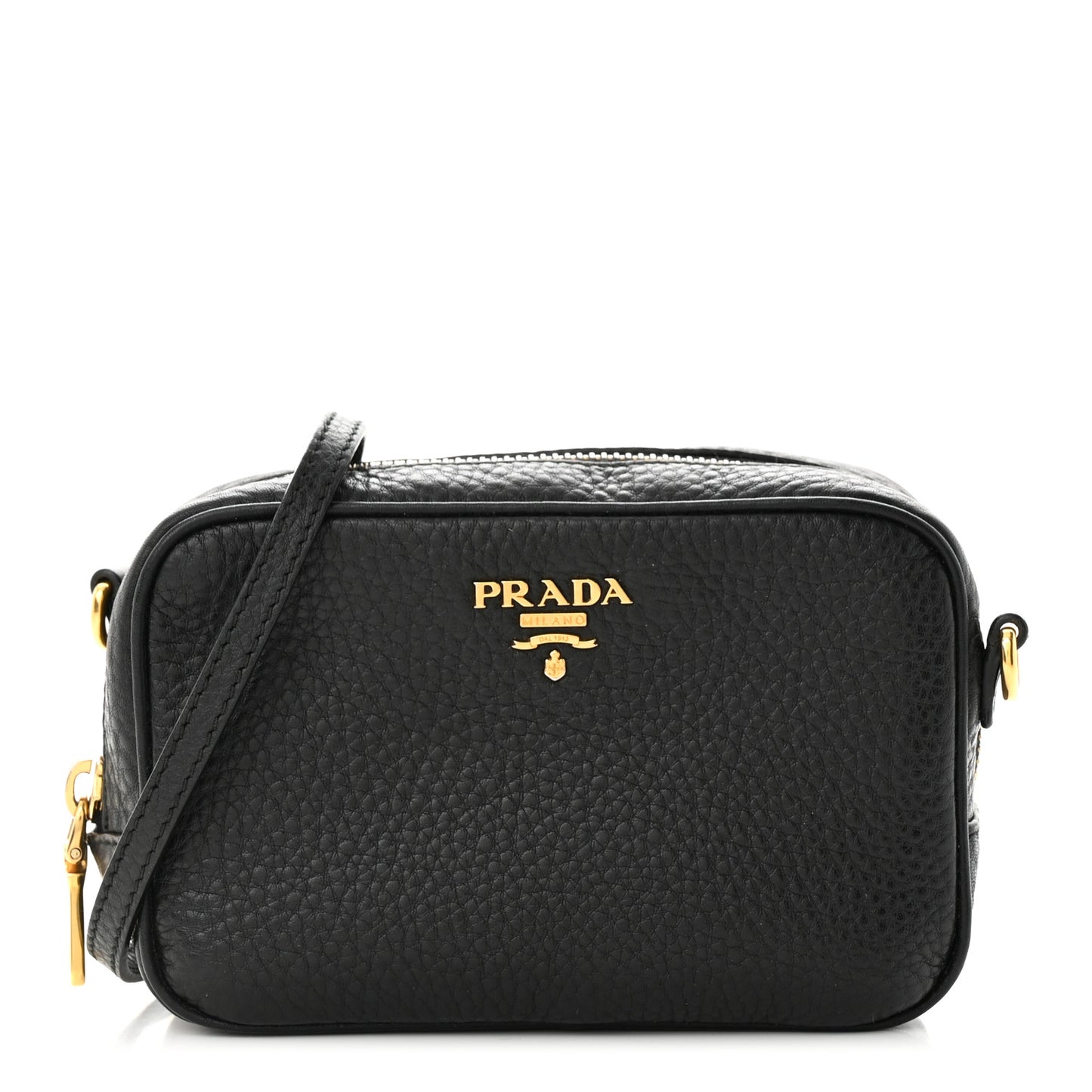 Vitello Daino Mini Camera Crossbody Black