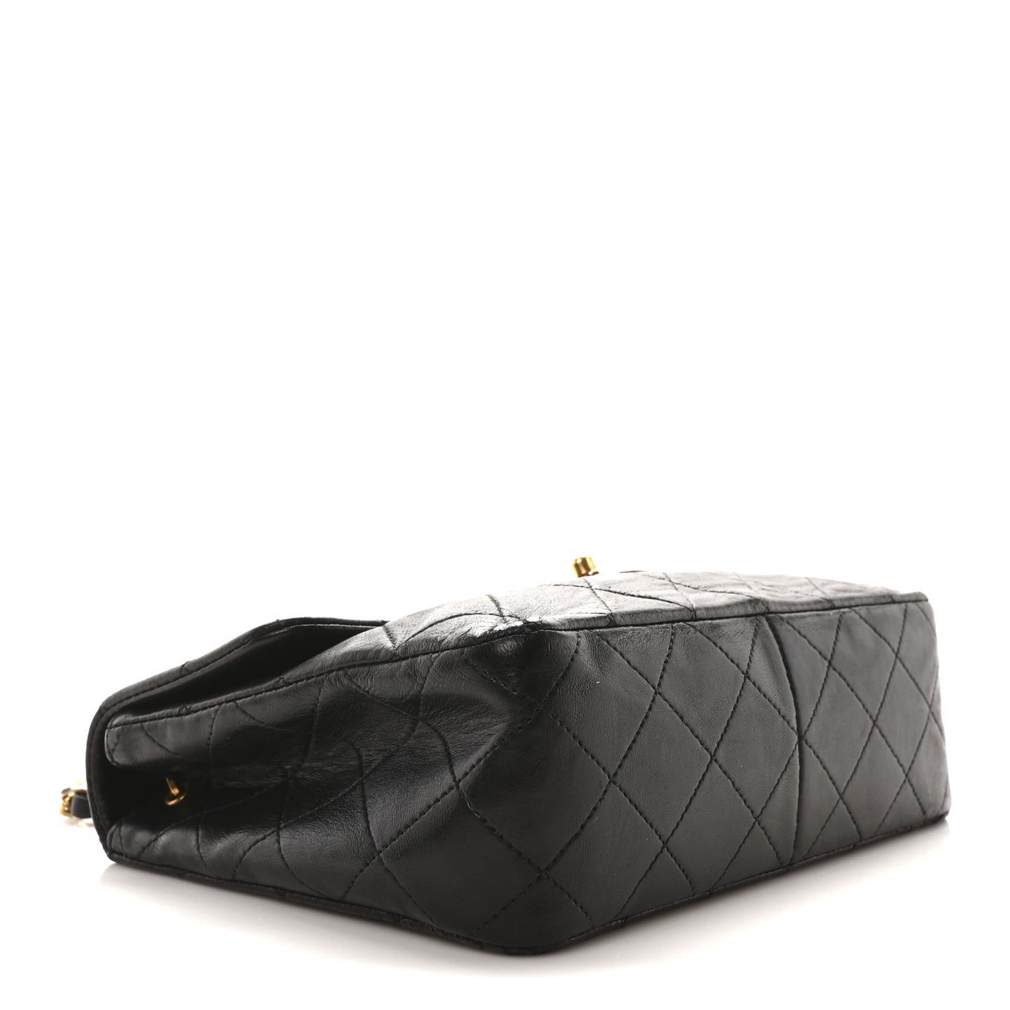 Lambskin Quilted Mini Square Flap Black