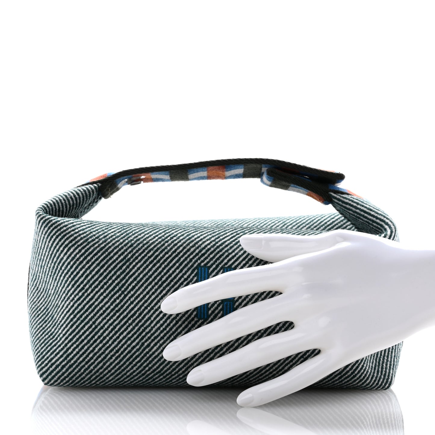 Wool Small Bride-A-Brac H Natte Pouch Vert Foret