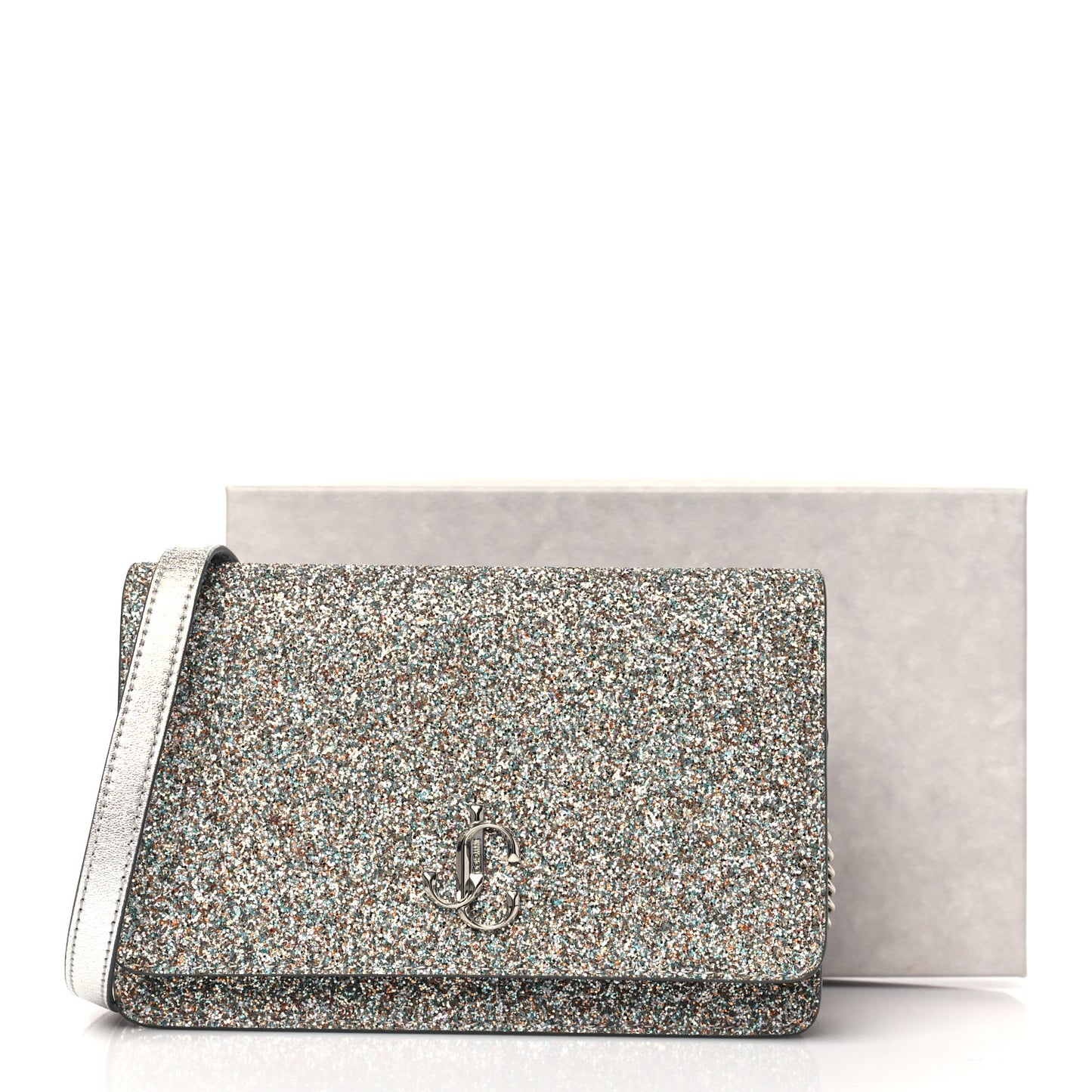Glitter Palace Wallet On Chain Silver Multicolor