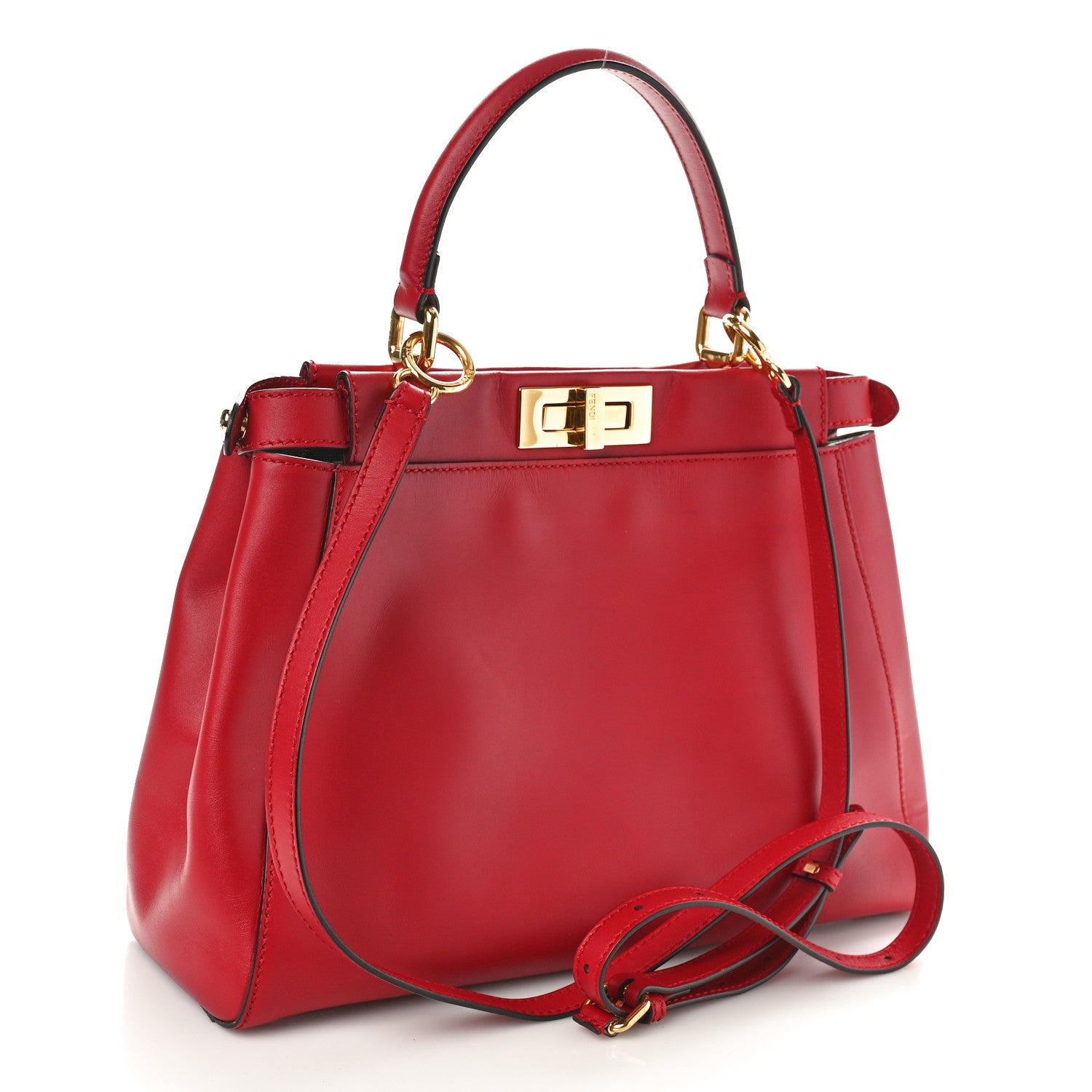 Fendi Vitello Morgan Fabric Jacquard Pequin Medium Peekaboo Iconic Satchel Mattone Tobacco Black 2 of 9
