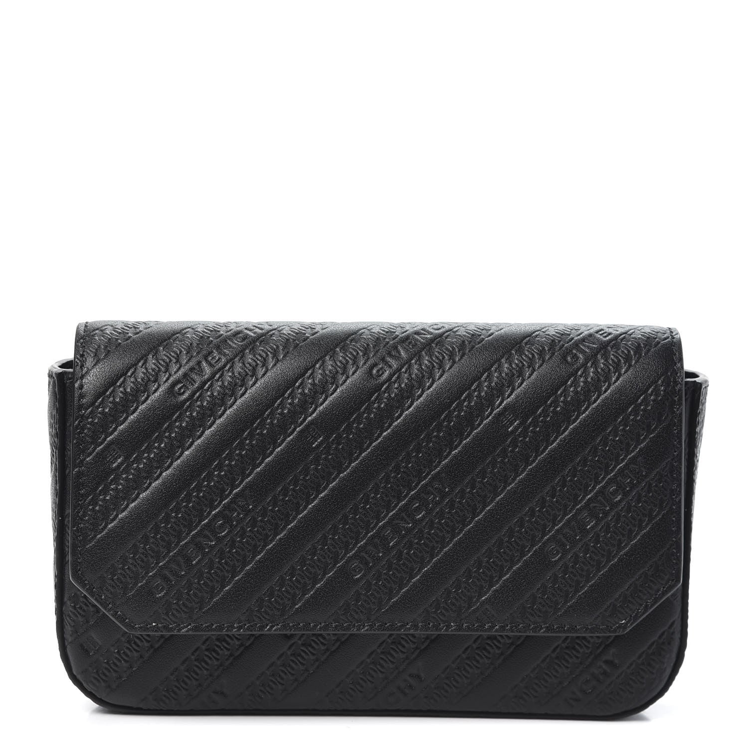 Givenchy Calfskin Chain Embossed Bond Pouch with Chain Black 1 of 8