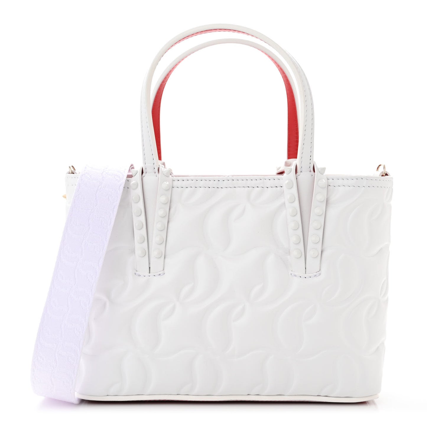 Nappa Embossed Mini East West Cabata Tote White