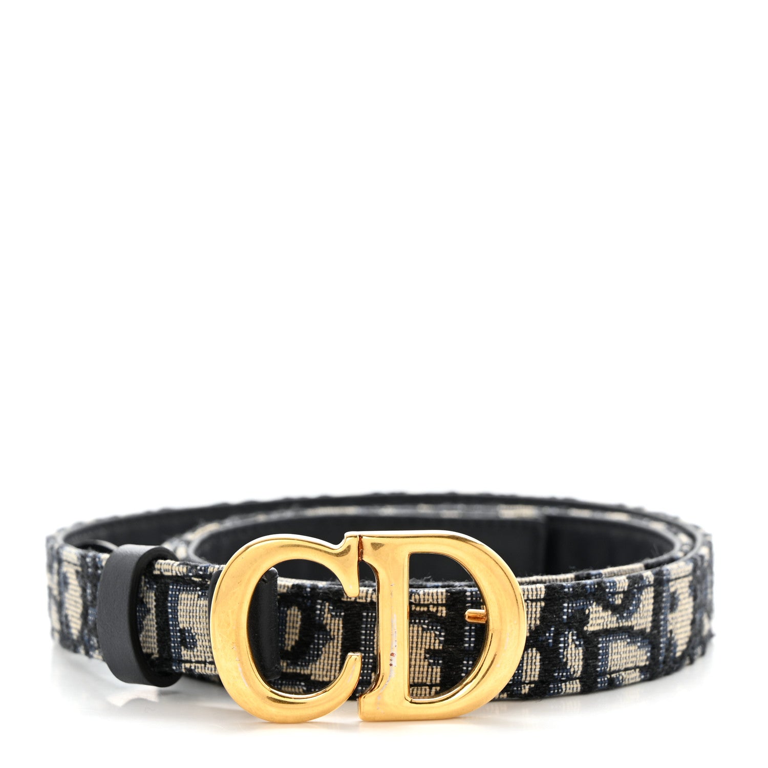 Christian Dior Jacquard Oblique 20mm Saddle Belt 85 34 Blue 1 of 7