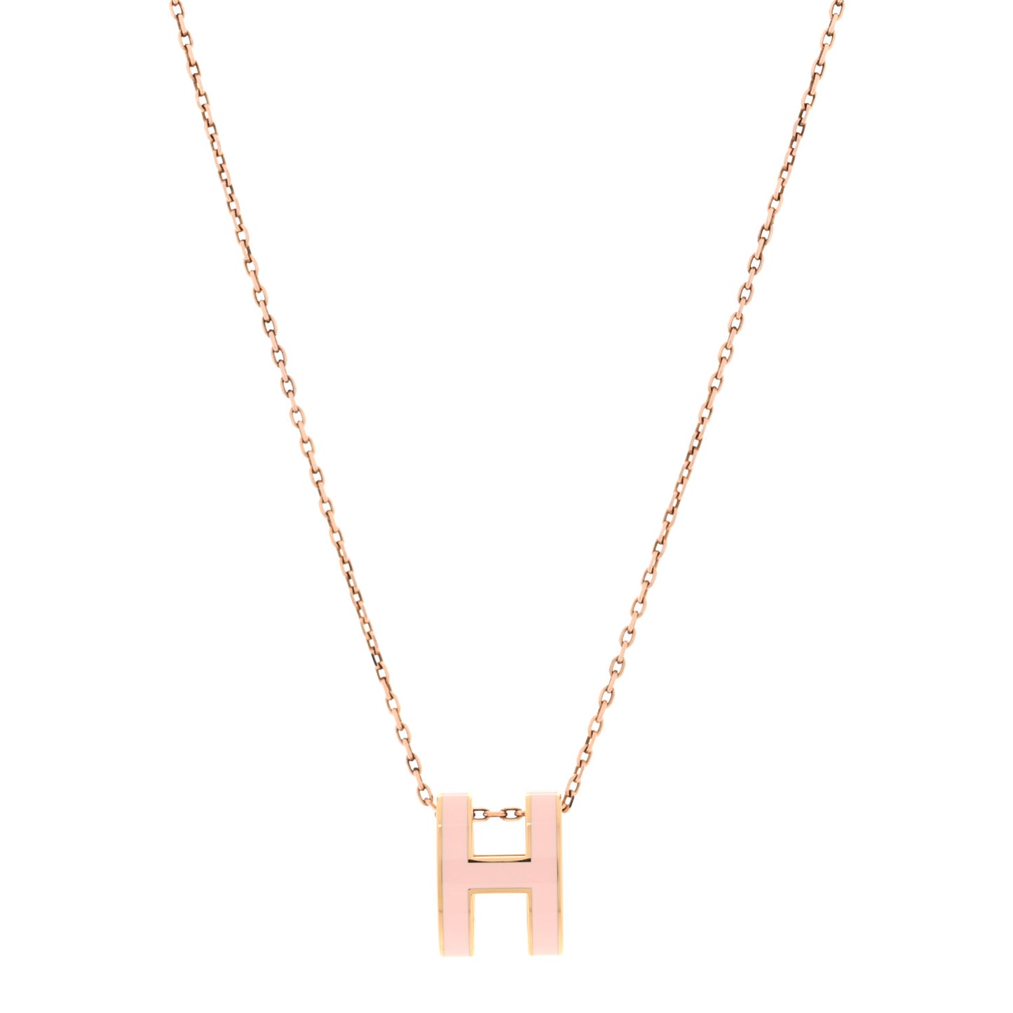 Lacquered Rose Gold Pop H Pendant Necklace Rose Dragee