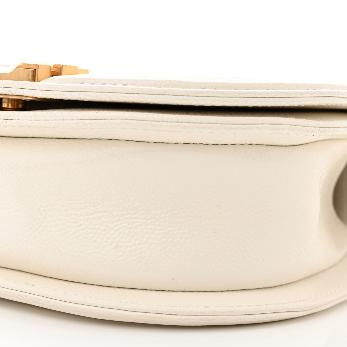 Caviar Quilted Small Boy Messenger Bag White