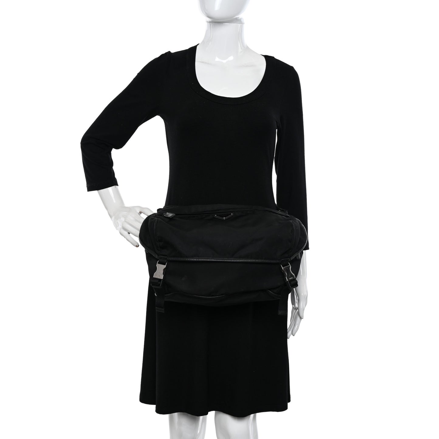Re-Nylon Saffiano Sling Bag Black