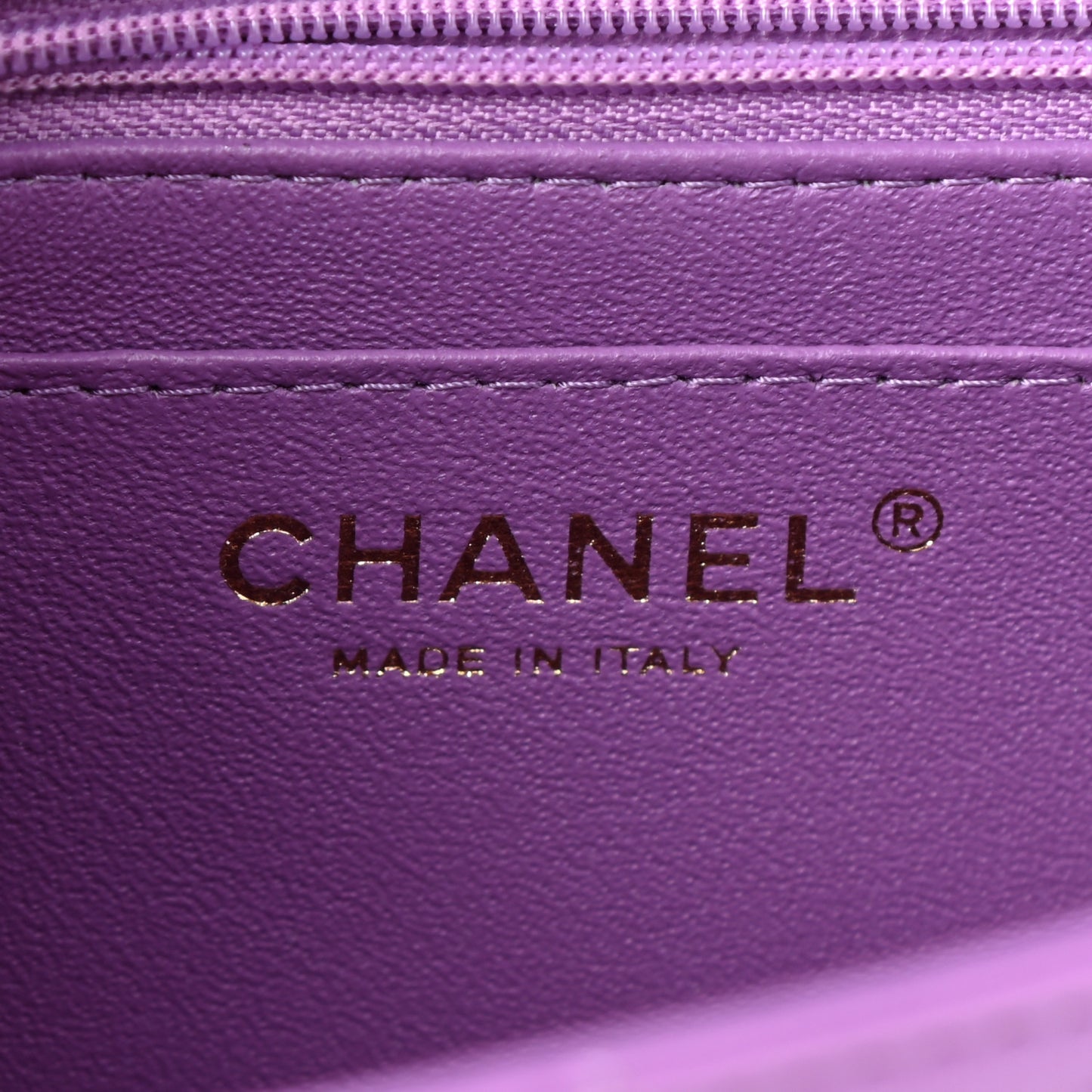 Lambskin Quilted Mini Rectangular Flap Purple
