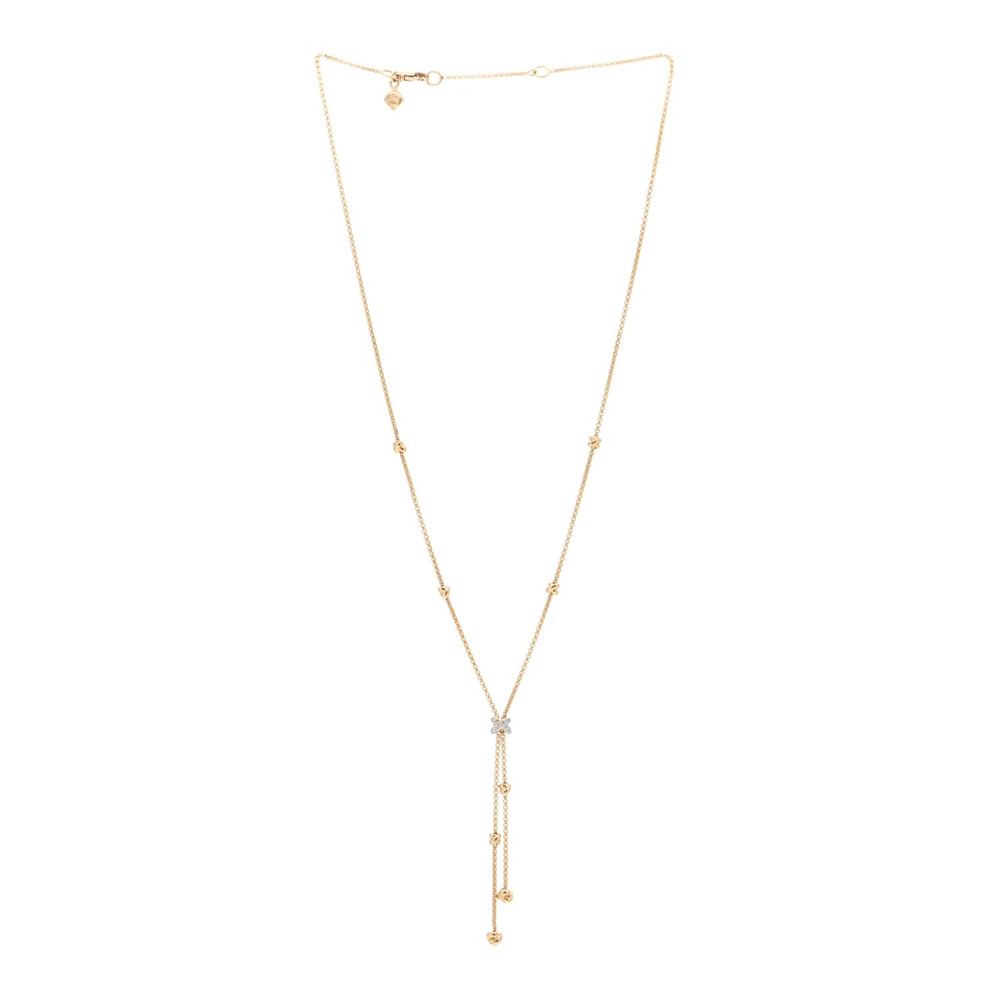 18K Yellow Gold Diamond Petite Helena Y Necklace