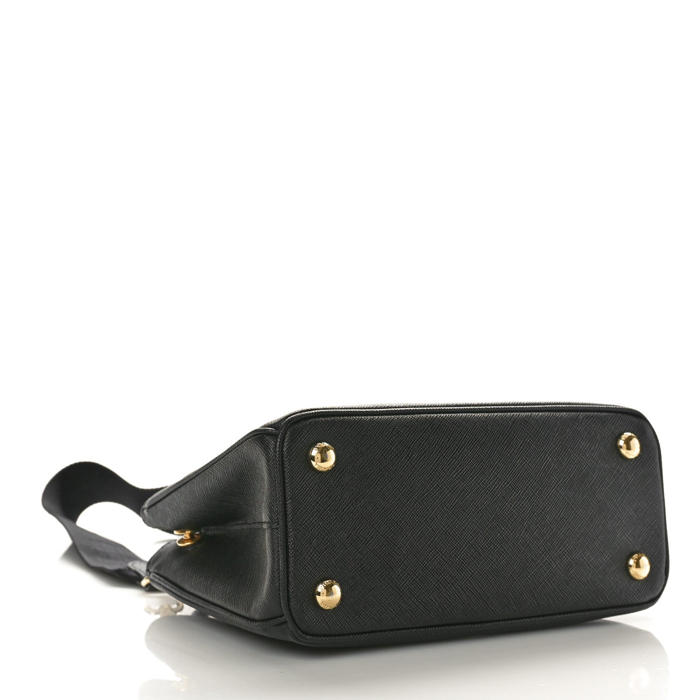 Saffiano Lux Micro Galleria Shoulder Bag Black