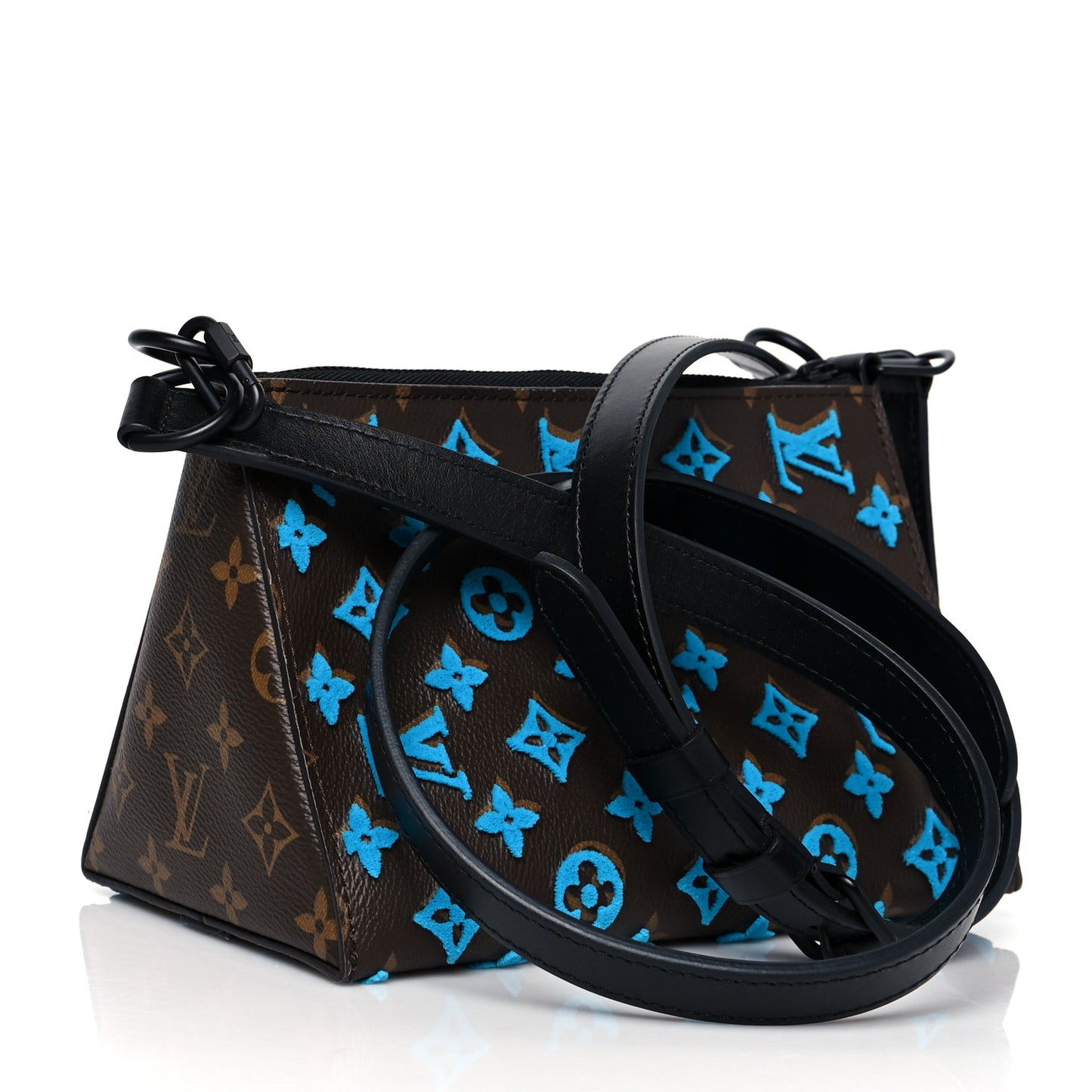 Monogram Tuffetage Triangle Messenger Turquoise