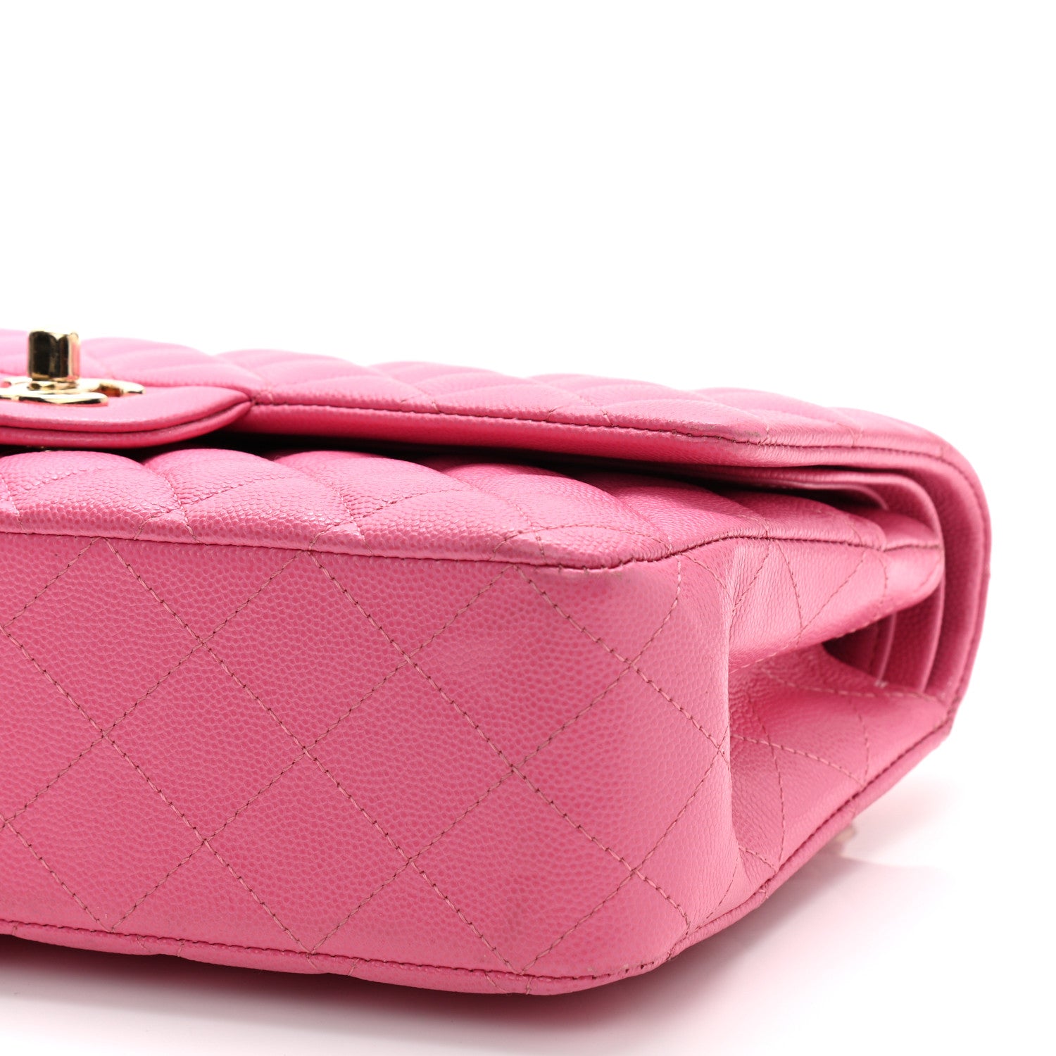 Chanel Caviar Quilted Medium Double Flap Pink 10 of 12