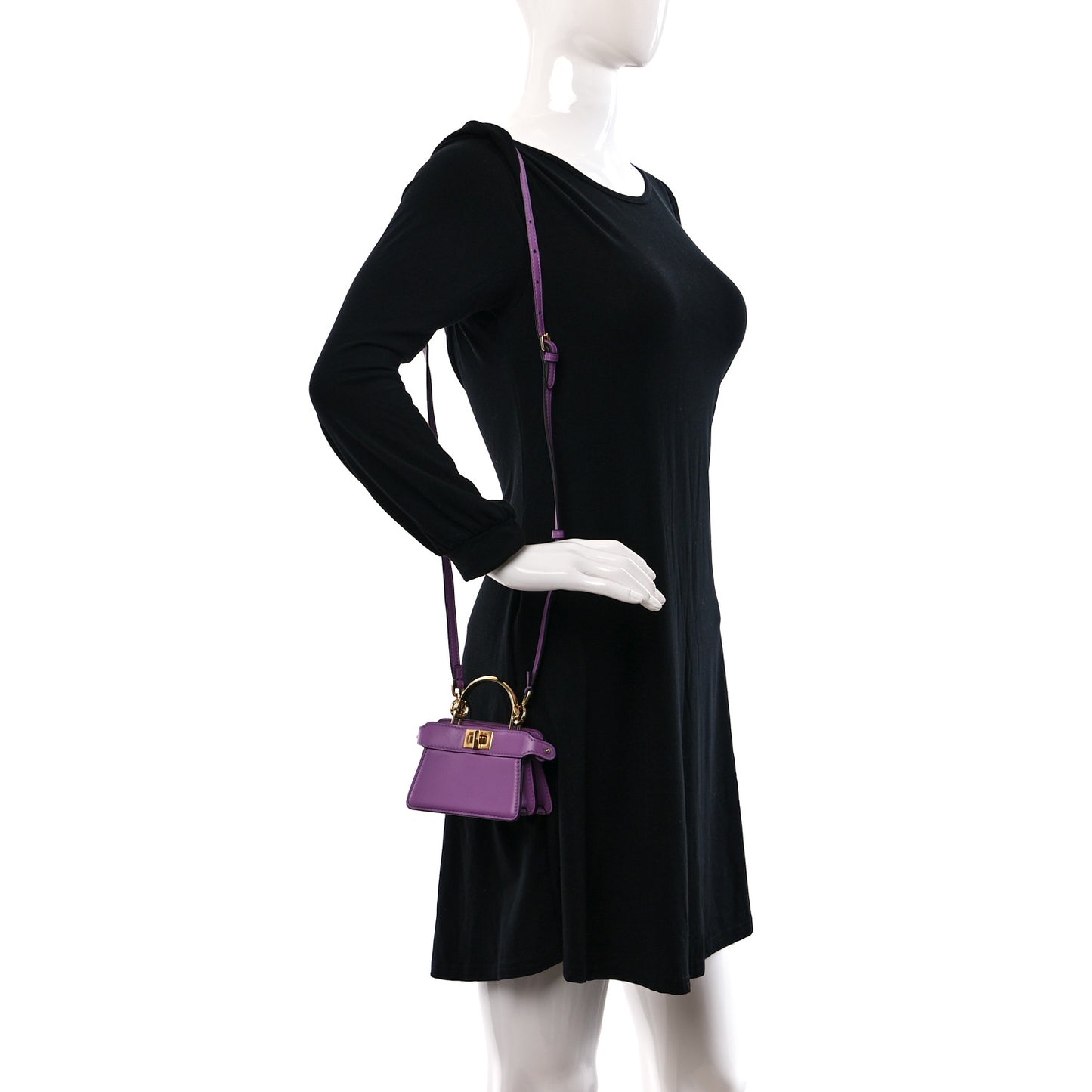 Shiny Nappa Nano Peekaboo Maxi Handle Satchel Agapanto