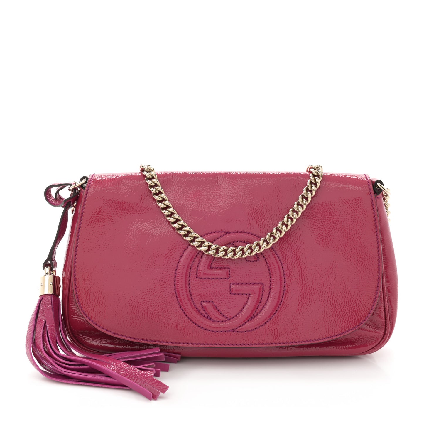 Patent Medium Soho Flap Crossbody Bright Bougainvillea