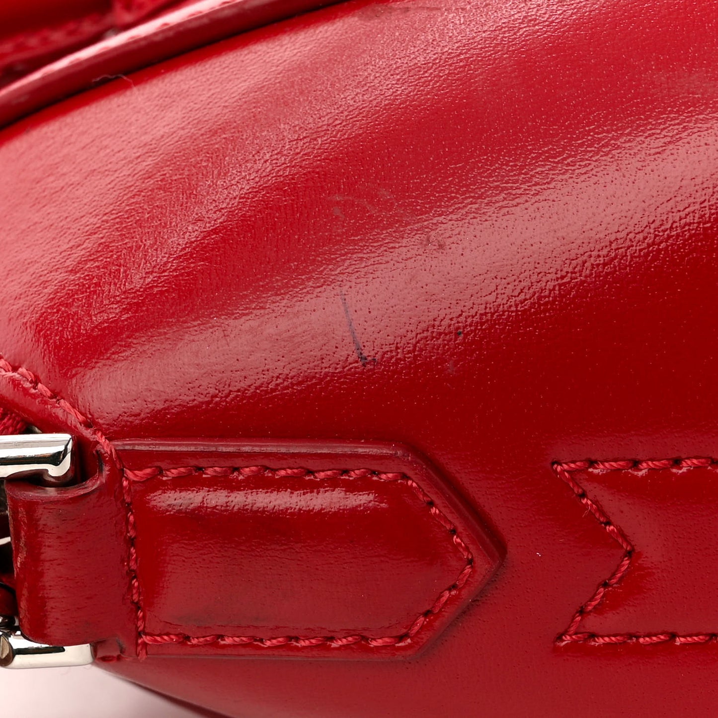 Shiny Lord Calfskin Mini Antigona Dark Red