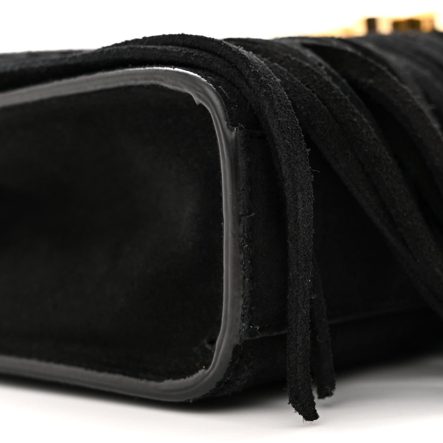 Saint Laurent Suede Fringe Small Monogram Satchel Black 8 of 11