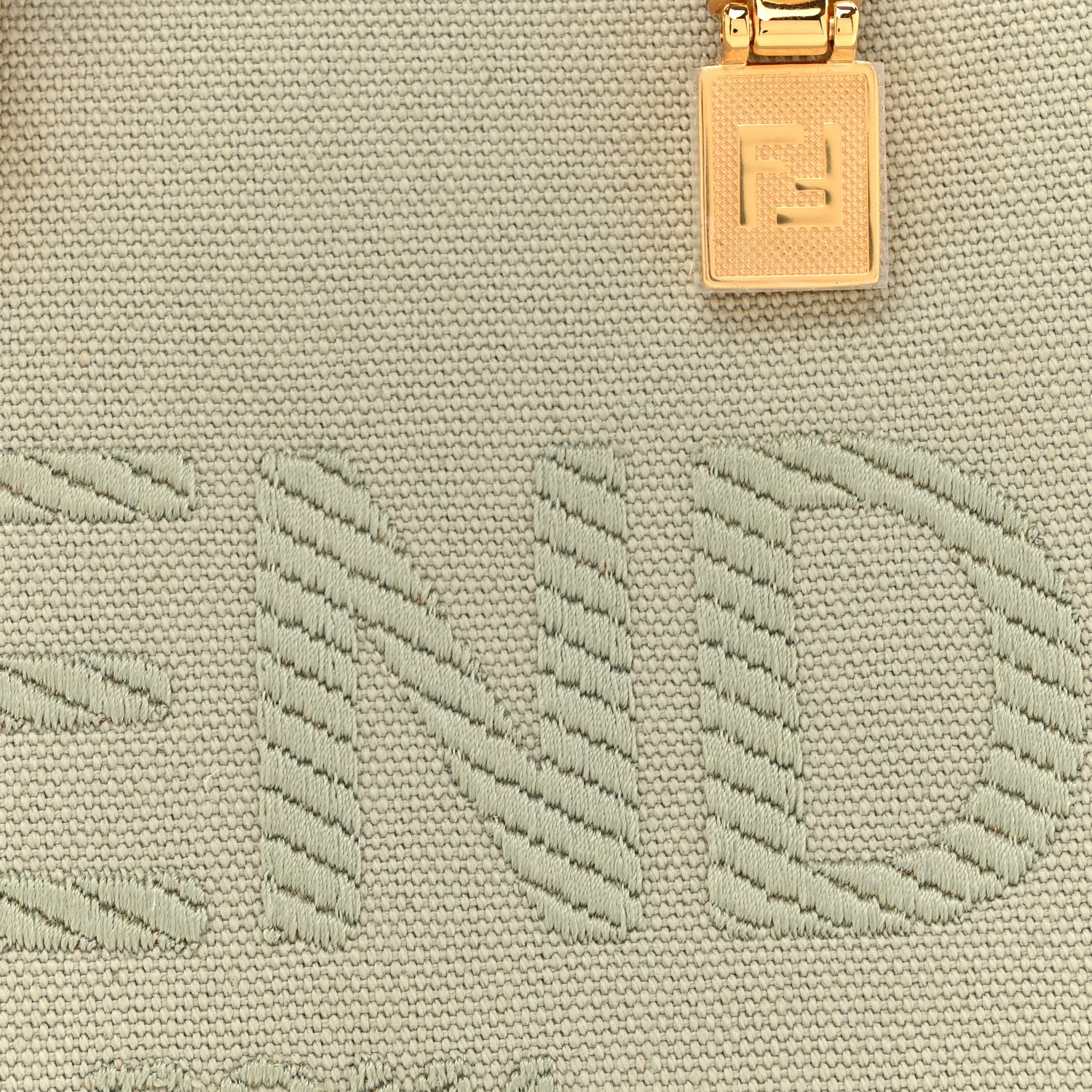 Fendi Canvas Vitello King Plexiglass Logo Embroidered Mini By The Way Top Handle Boston Bag Green Tea 8 of 10