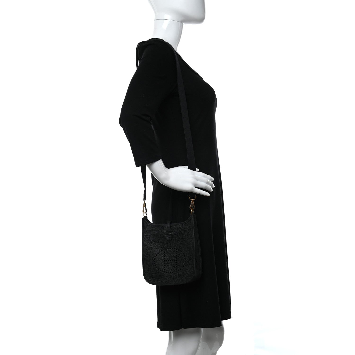 Hermes Taurillon Clemence Evelyne TPM Black 2 of 12