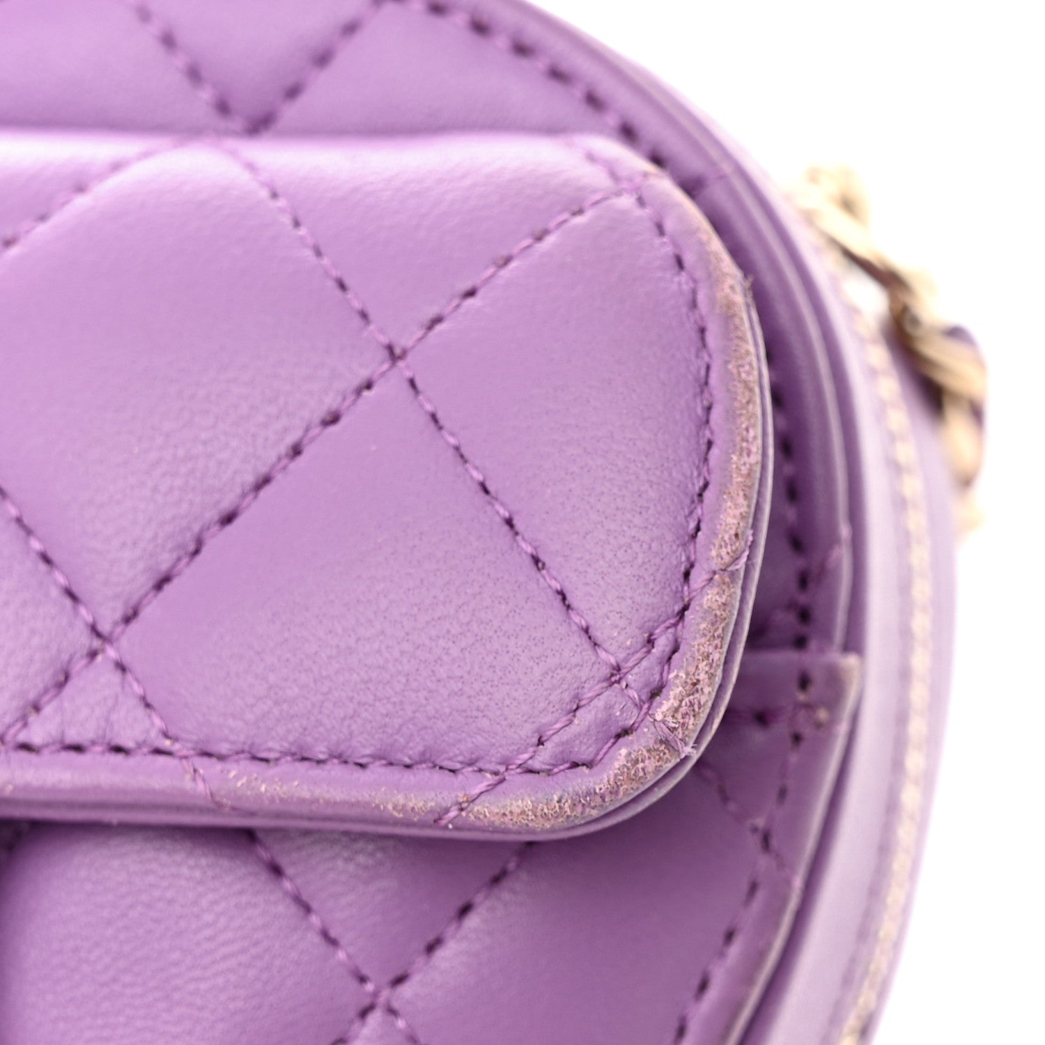 Chanel Lambskin Quilted CC In Love Heart Clutch With Chain Purple 12 of 13