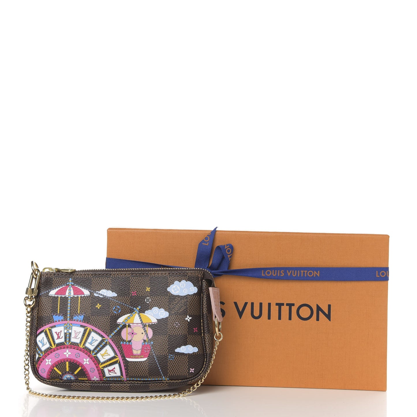 Damier Ebene 2020 Christmas Animation Big Wheel Mini Pochette Accessories Rose Ballerine