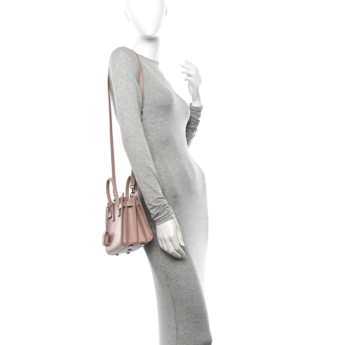 Grained Calfskin Nano Sac De Jour Antique Rose