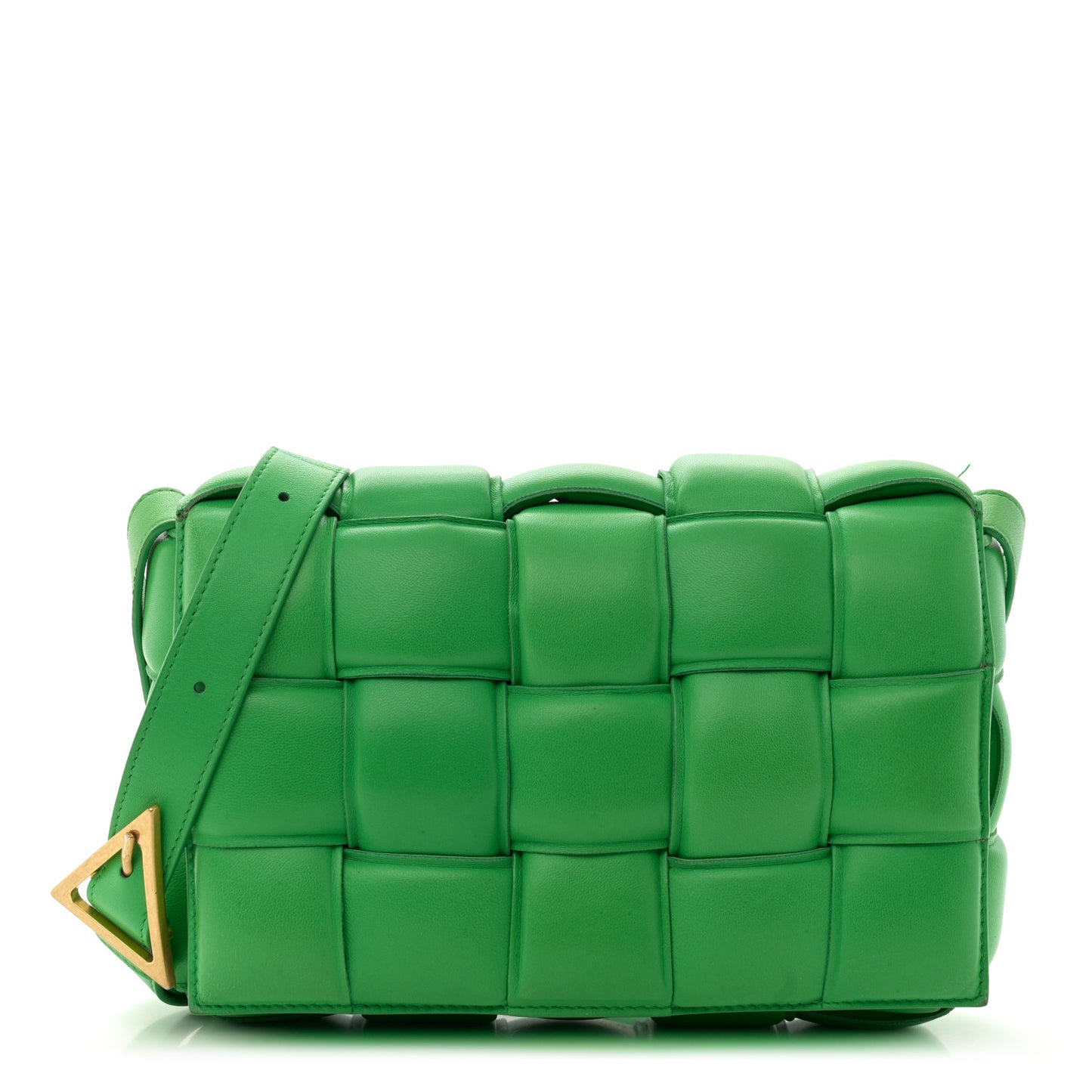 Nappa Maxi Intreccio Padded Cassette Crossbody Bag Parakeet
