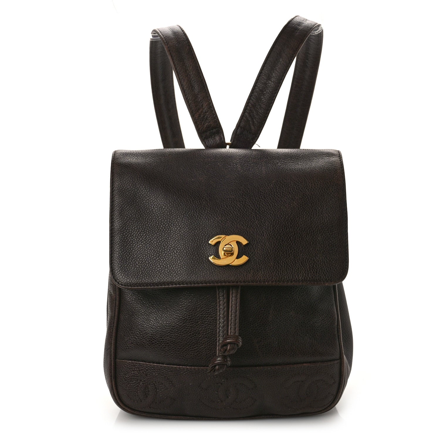 Chanel Caviar CC Backpack Brown 1 of 13