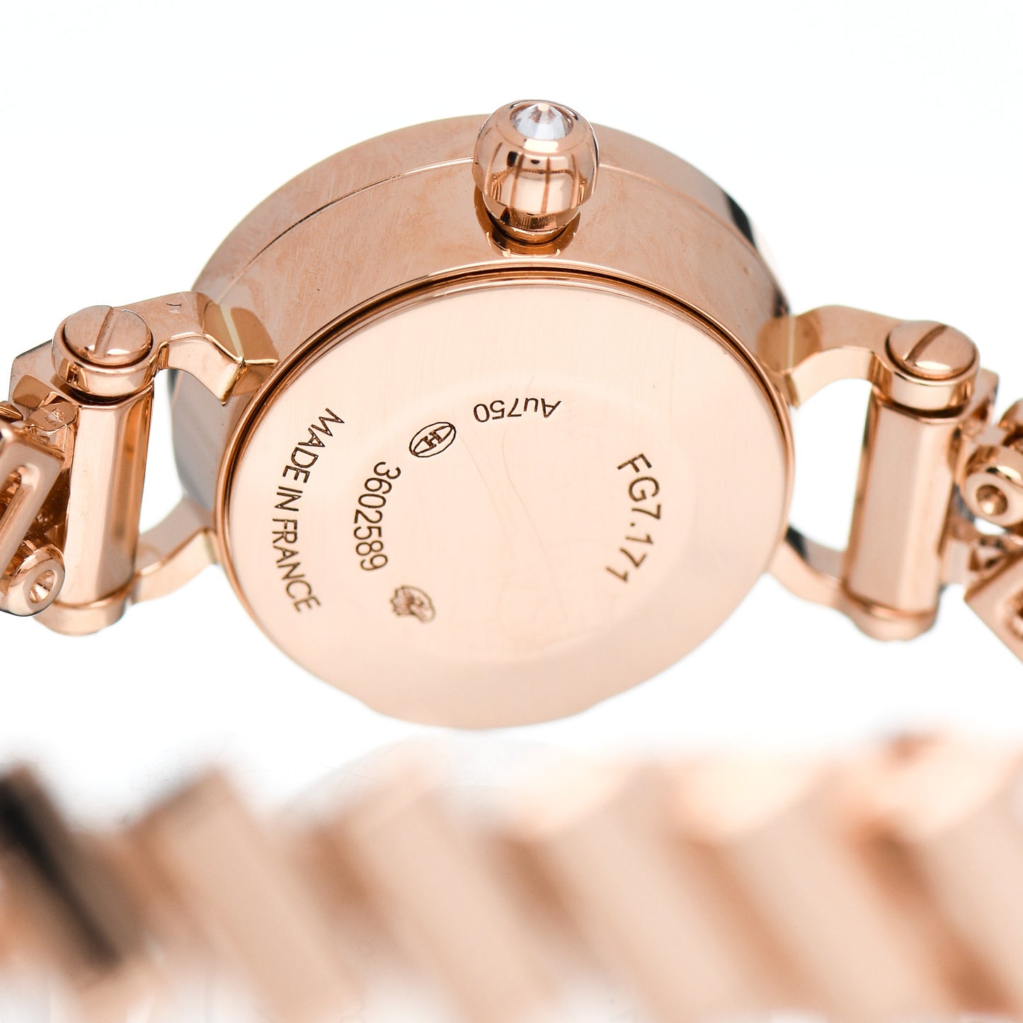 18K Rose Gold Diamond Mother of Pearl 16mm Faubourg Polka Quartz Watch